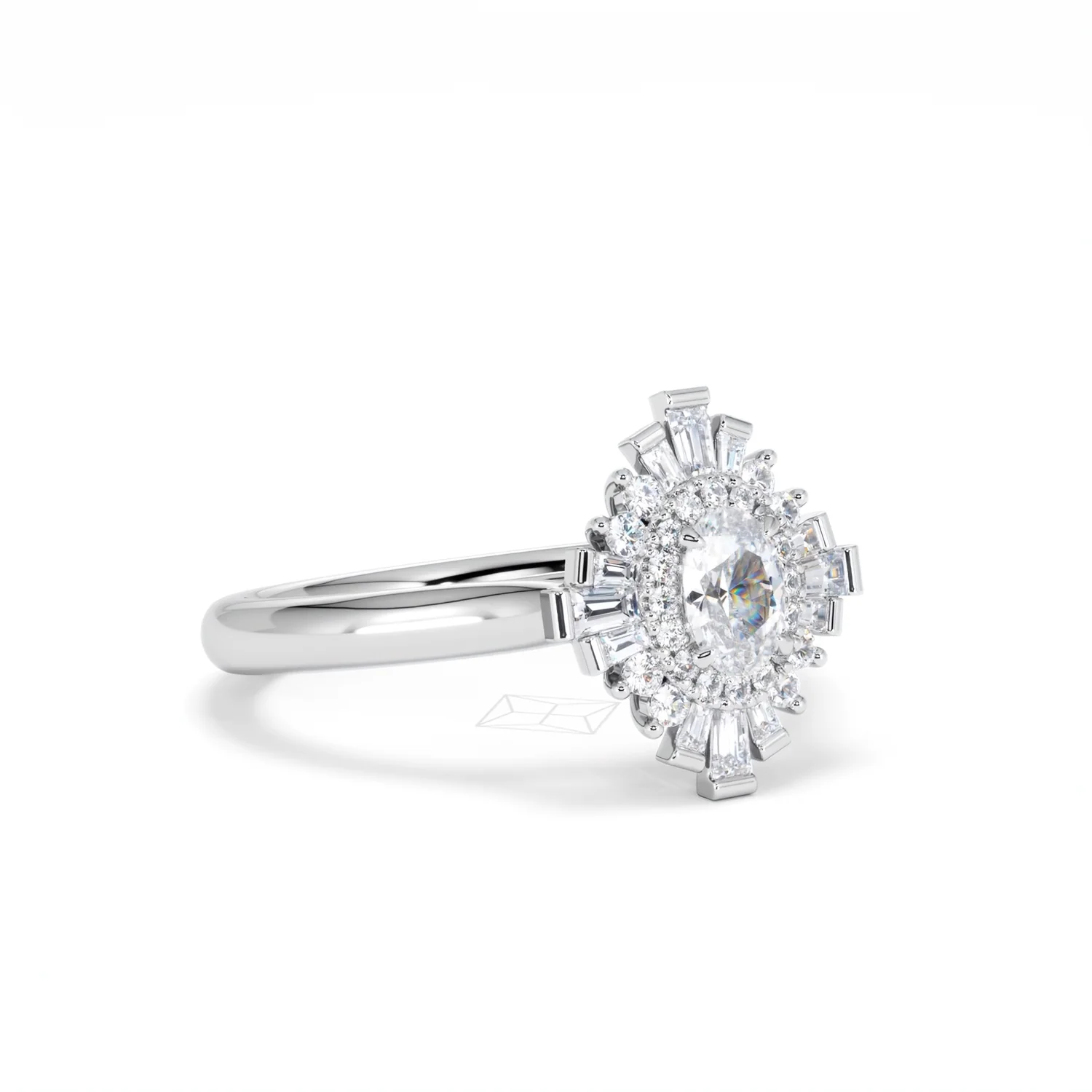 The Radiance Lab Diamond Ring 0.52ct H/SI Set in 925 Silver - Image 17