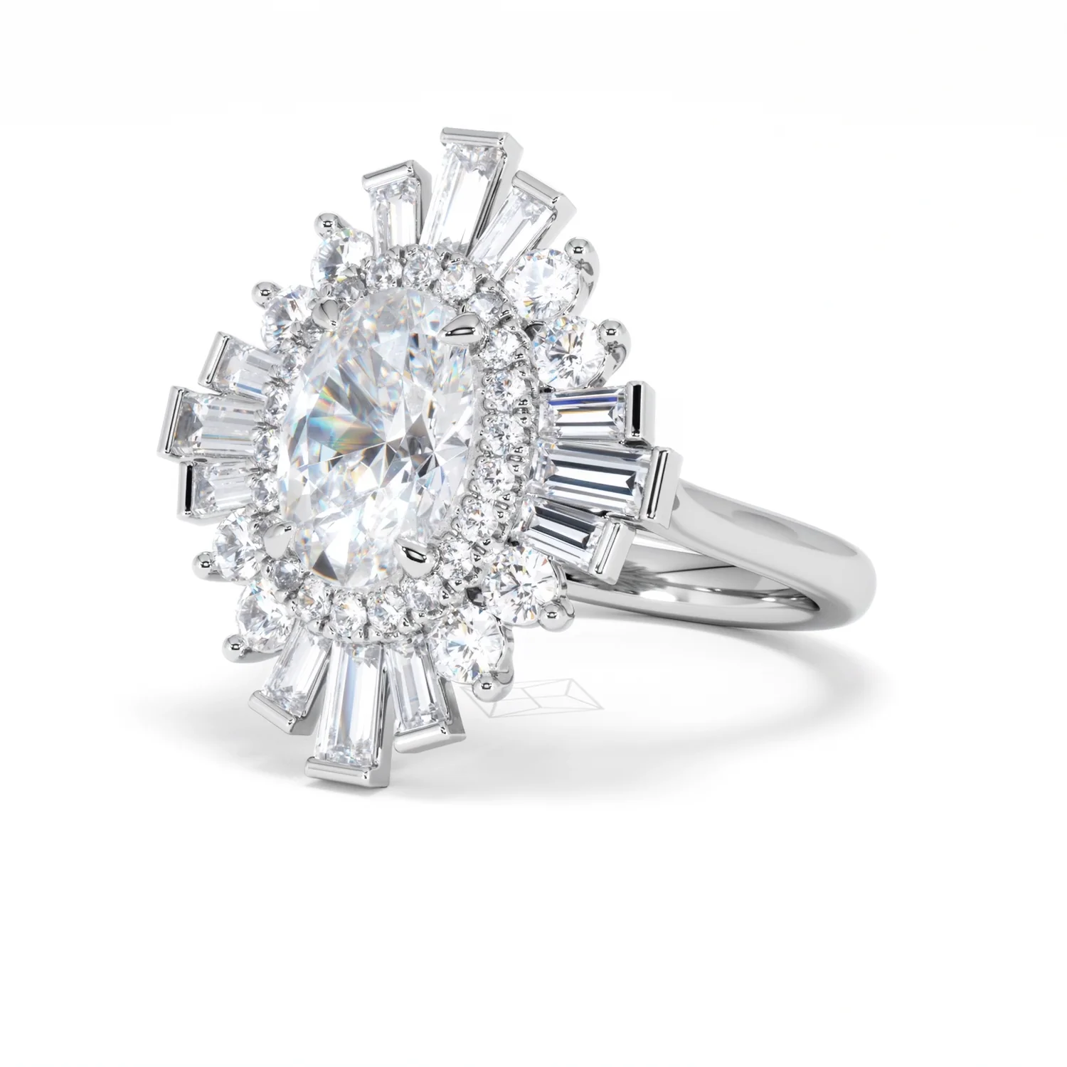 The Radiance Lab Diamond Ring 3.35ct H/SI Set in 18K White Gold - Image 83