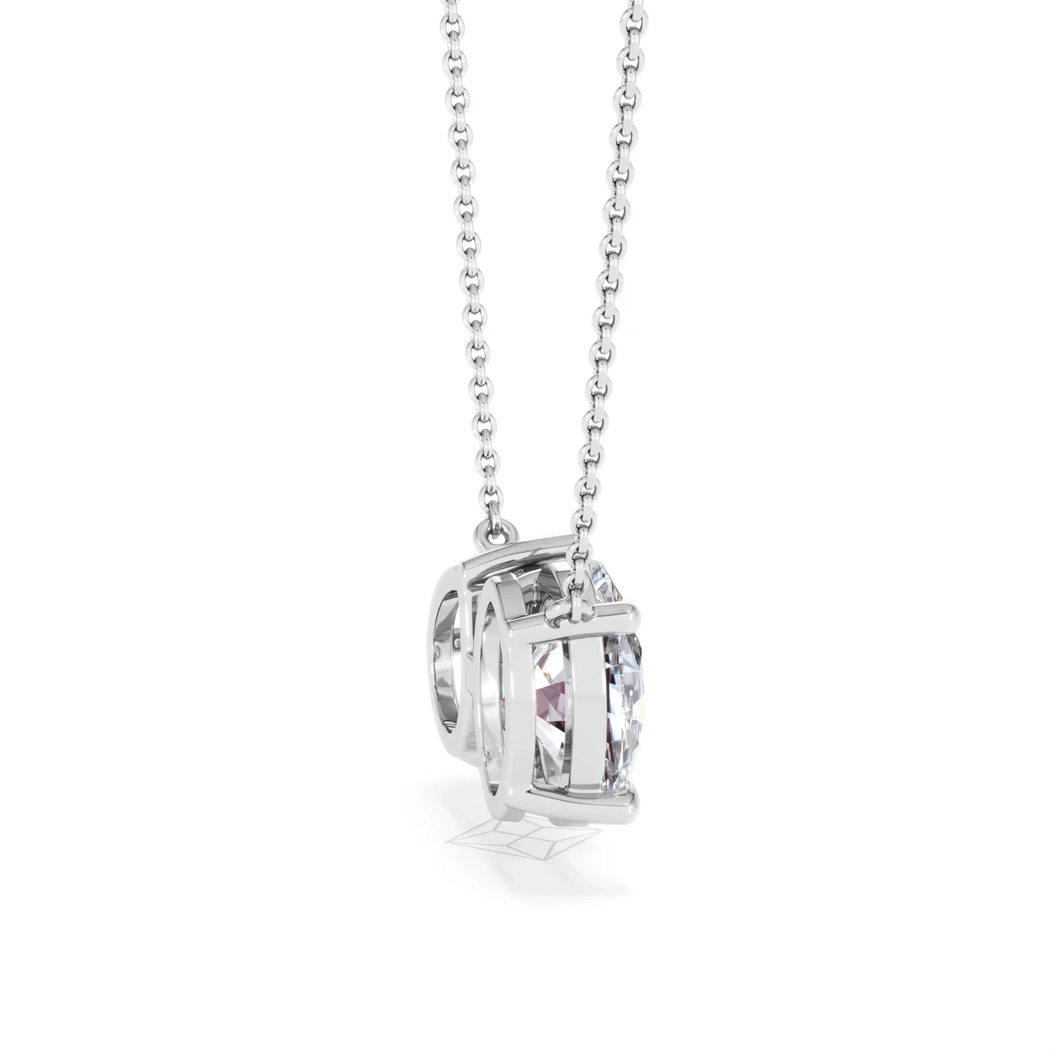 Toi Et Moi 1.50ct Oval Lab Diamond and 2.50ct Pear Lab Ruby Necklace in 18K White Gold - Image 30