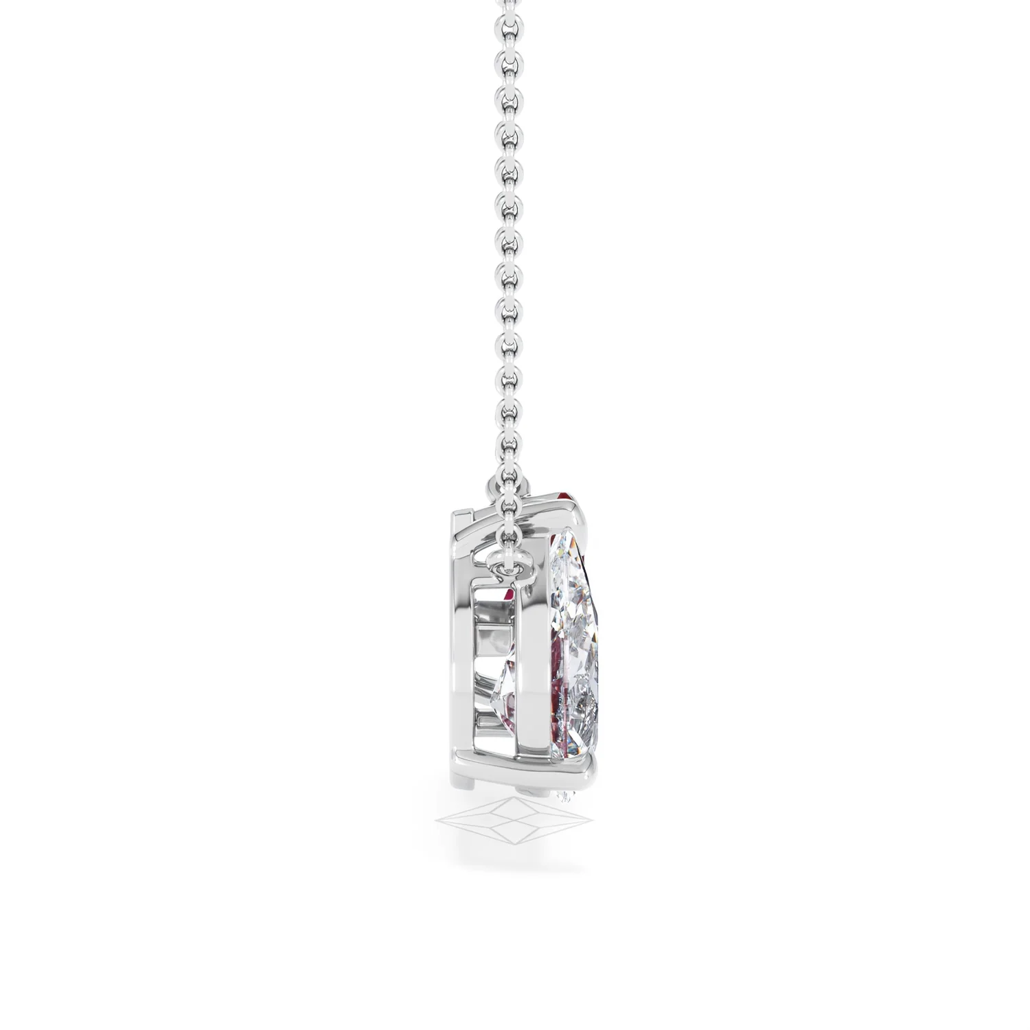 Toi Et Moi 1.50ct Pear Lab Diamond and 1.30ct Marquise Lab Ruby Necklace in 18K White Gold - Image 27