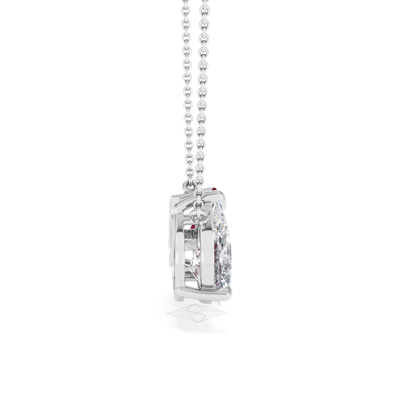 Toi Et Moi 1.50ct Pear Lab Diamond and 1.30ct Marquise Lab Ruby Necklace in 18K White Gold - Image 28