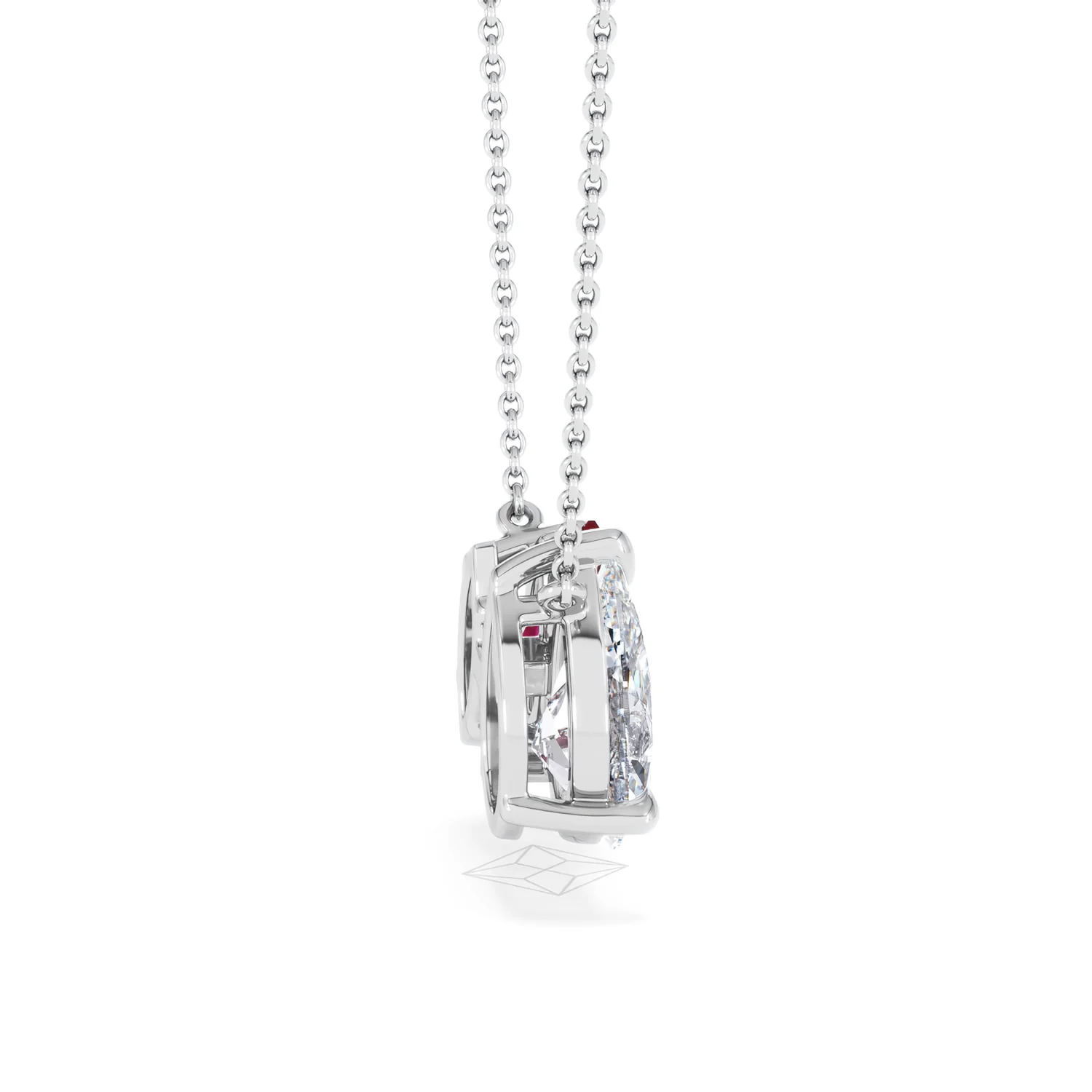 Toi Et Moi 1.50ct Pear Lab Diamond and 1.30ct Marquise Lab Ruby Necklace in 18K White Gold - Image 29