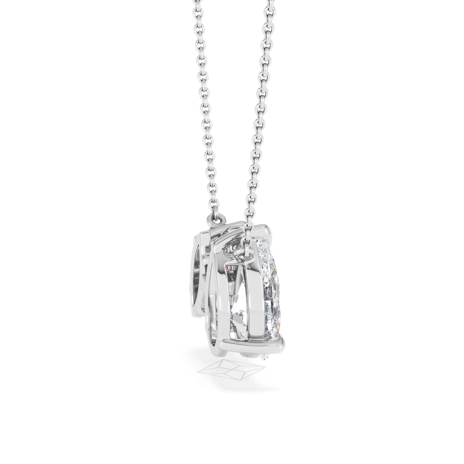 Toi Et Moi 1.50ct Pear Lab Diamond and 1.30ct Marquise Lab Ruby Necklace in 18K White Gold - Image 30