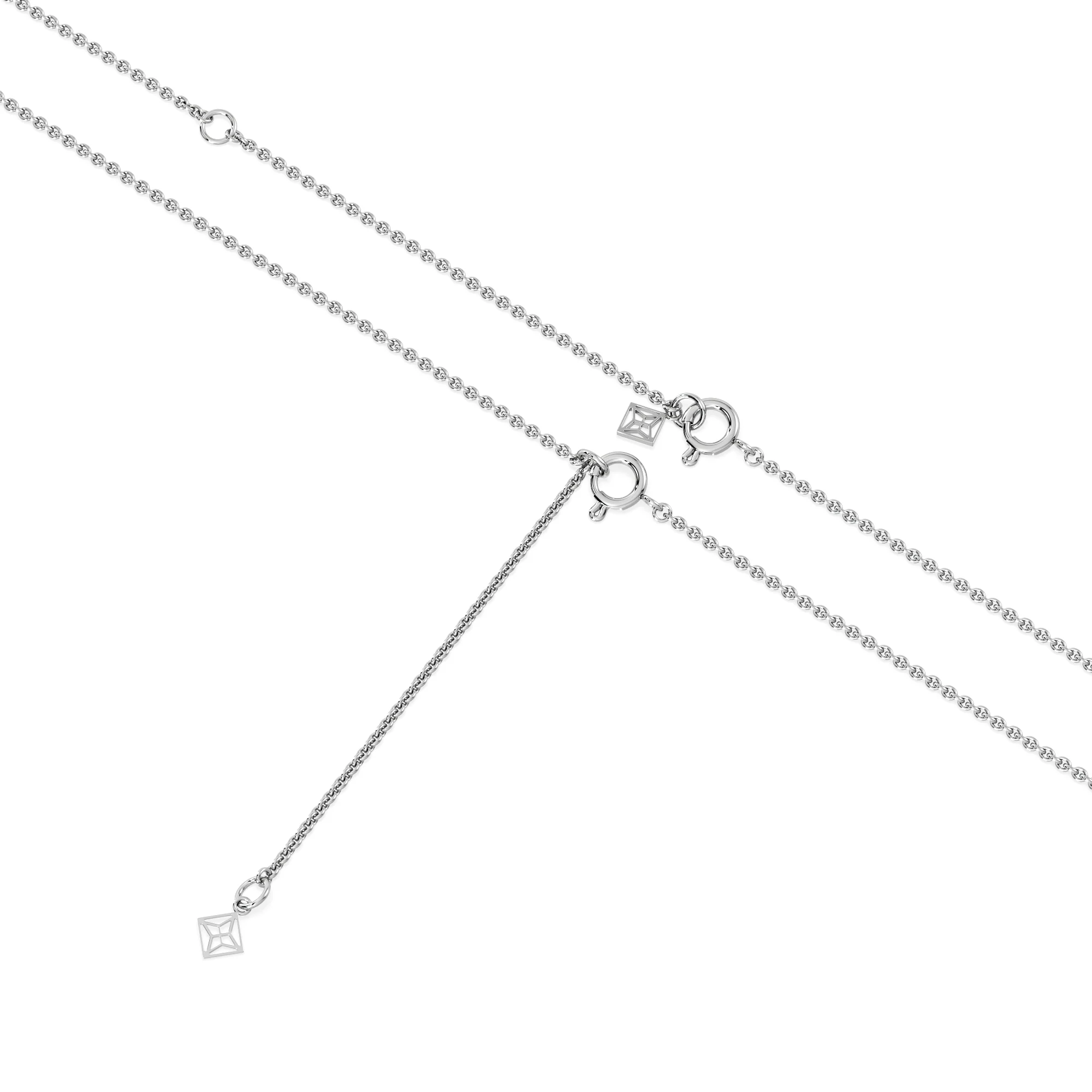 Toi Et Moi 1.50ct Pear Lab Diamond and 1.30ct Marquise Lab Sapphire Necklace in 18K White Gold - Image 6