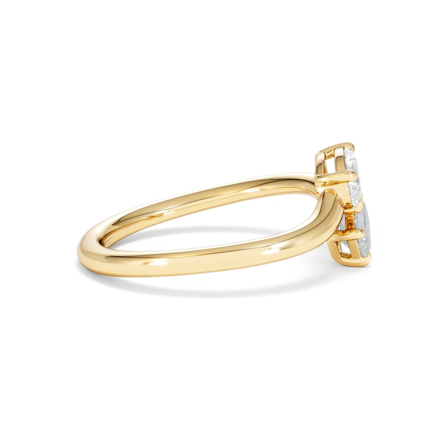 Toi et Moi Emerald and Pear Cut Lab Diamond Ring 0.50ct F/VS in 9K Gold - Image 28