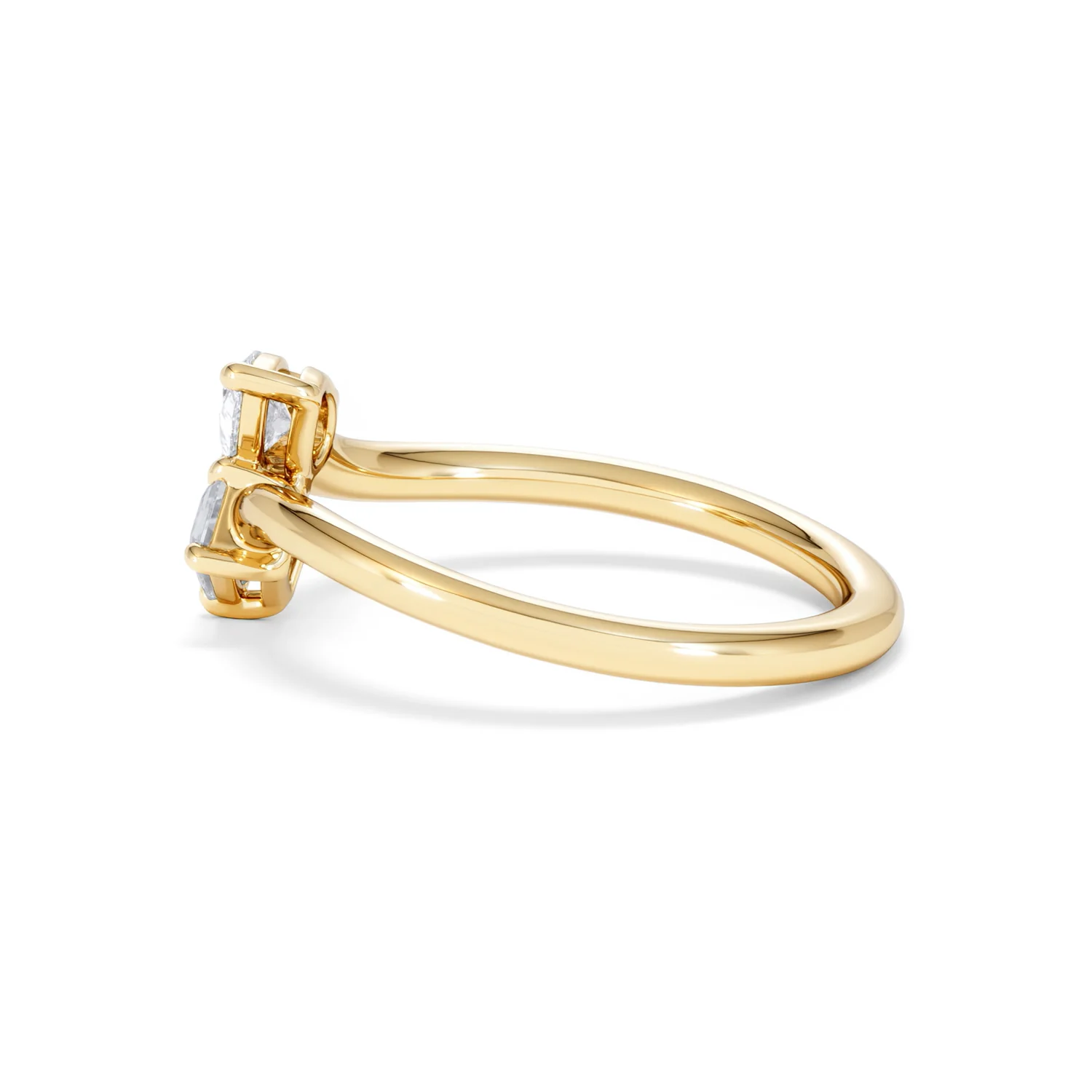 Toi et Moi Emerald and Pear Cut Lab Diamond Ring 0.50ct F/VS in 9K Gold - Image 67