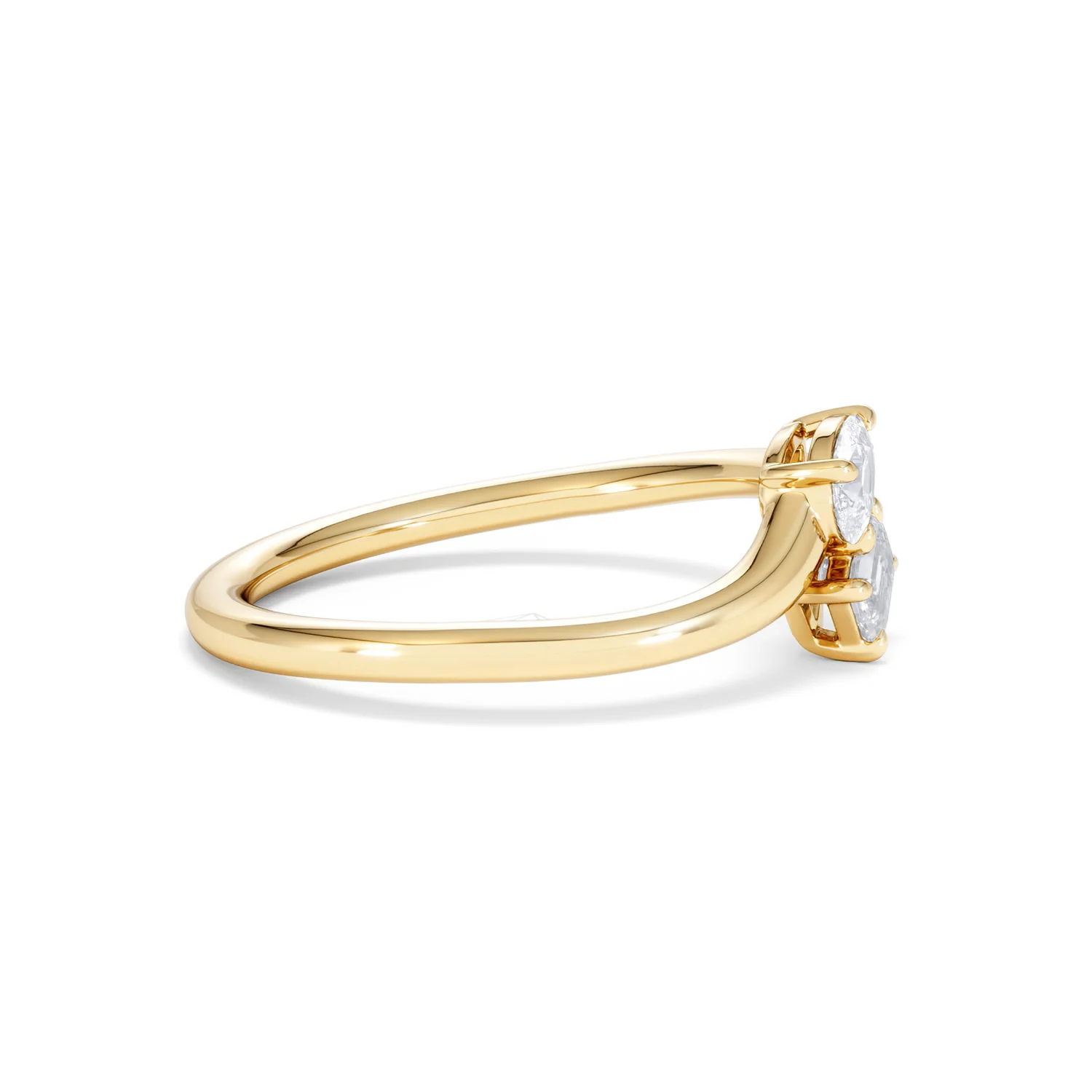 Toi et Moi Emerald and Pear Cut Lab Diamond Ring 0.50ct in F/VS 18K Gold Vermeil - Image 26