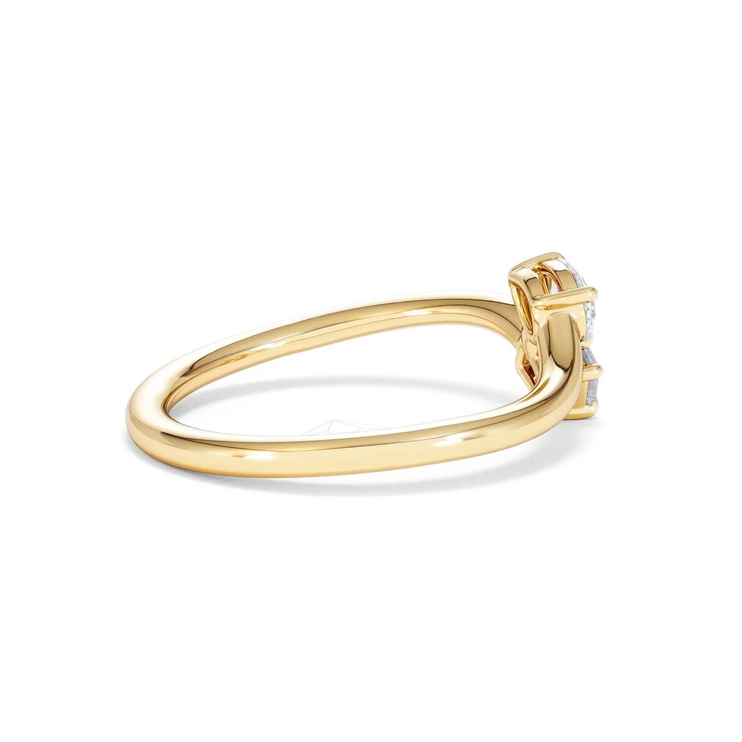 Toi et Moi Emerald and Pear Cut Lab Diamond Ring 0.50ct in F/VS 18K Gold Vermeil - Image 33