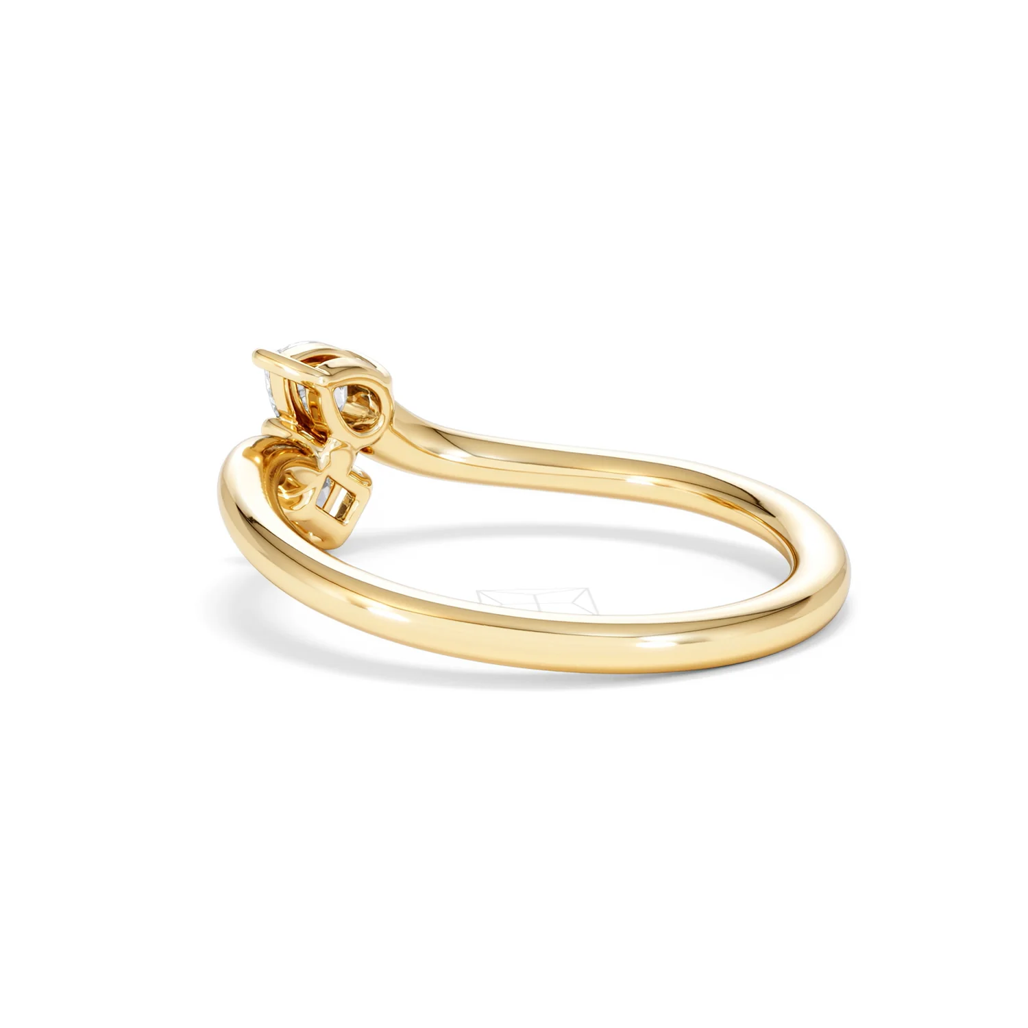 Toi et Moi Emerald and Pear Cut Lab Diamond Ring 0.50ct in F/VS 18K Gold Vermeil - Image 60