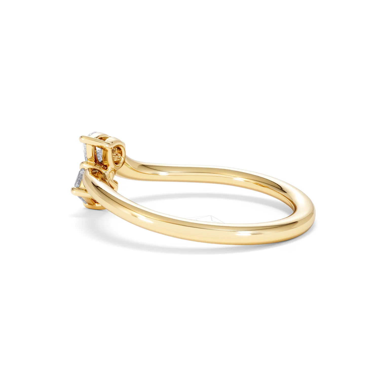 Toi et Moi Emerald and Pear Cut Lab Diamond Ring 0.50ct in F/VS 18K Gold Vermeil - Image 64