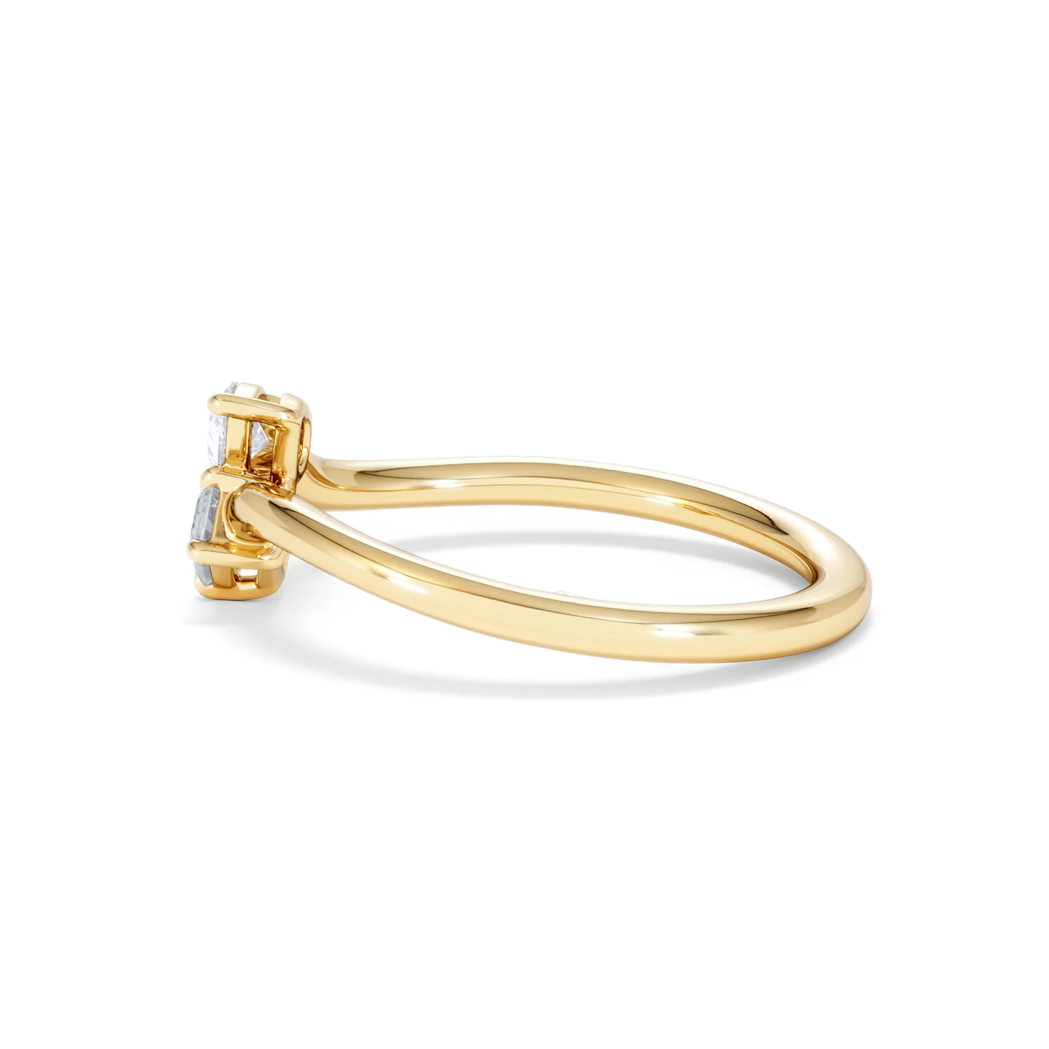 Toi et Moi Emerald and Pear Cut Lab Diamond Ring 0.50ct in F/VS 18K Gold Vermeil - Image 68