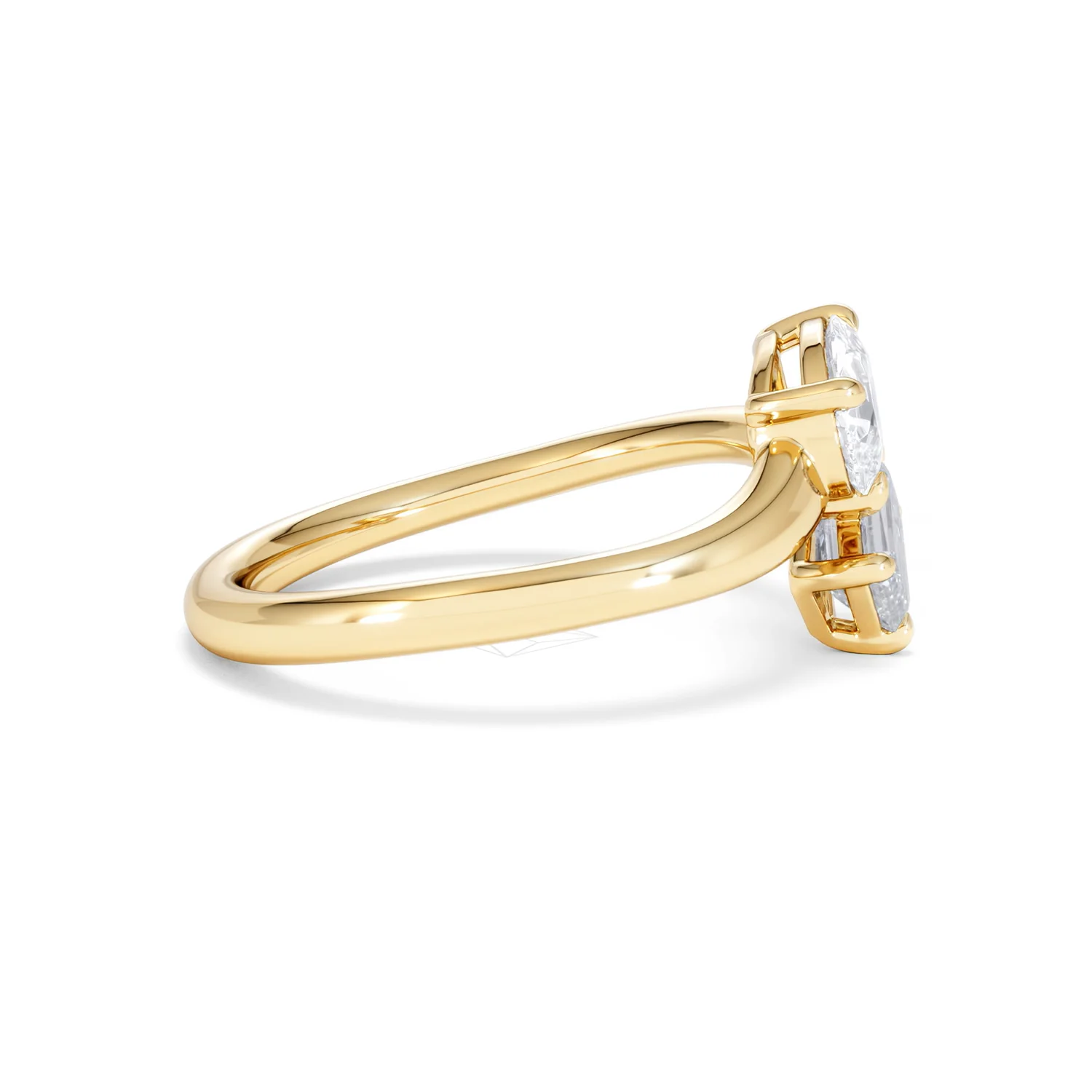 Toi et Moi Emerald and Pear Cut Lab Diamond Ring 1.00ct F/VS in 9K Gold - Image 28