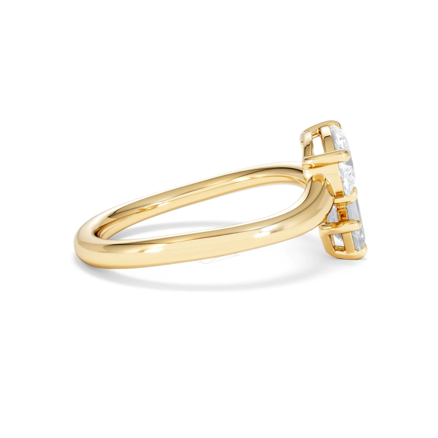 Toi et Moi Emerald and Pear Cut Lab Diamond Ring 1.00ct F/VS in 9K Gold - Image 29