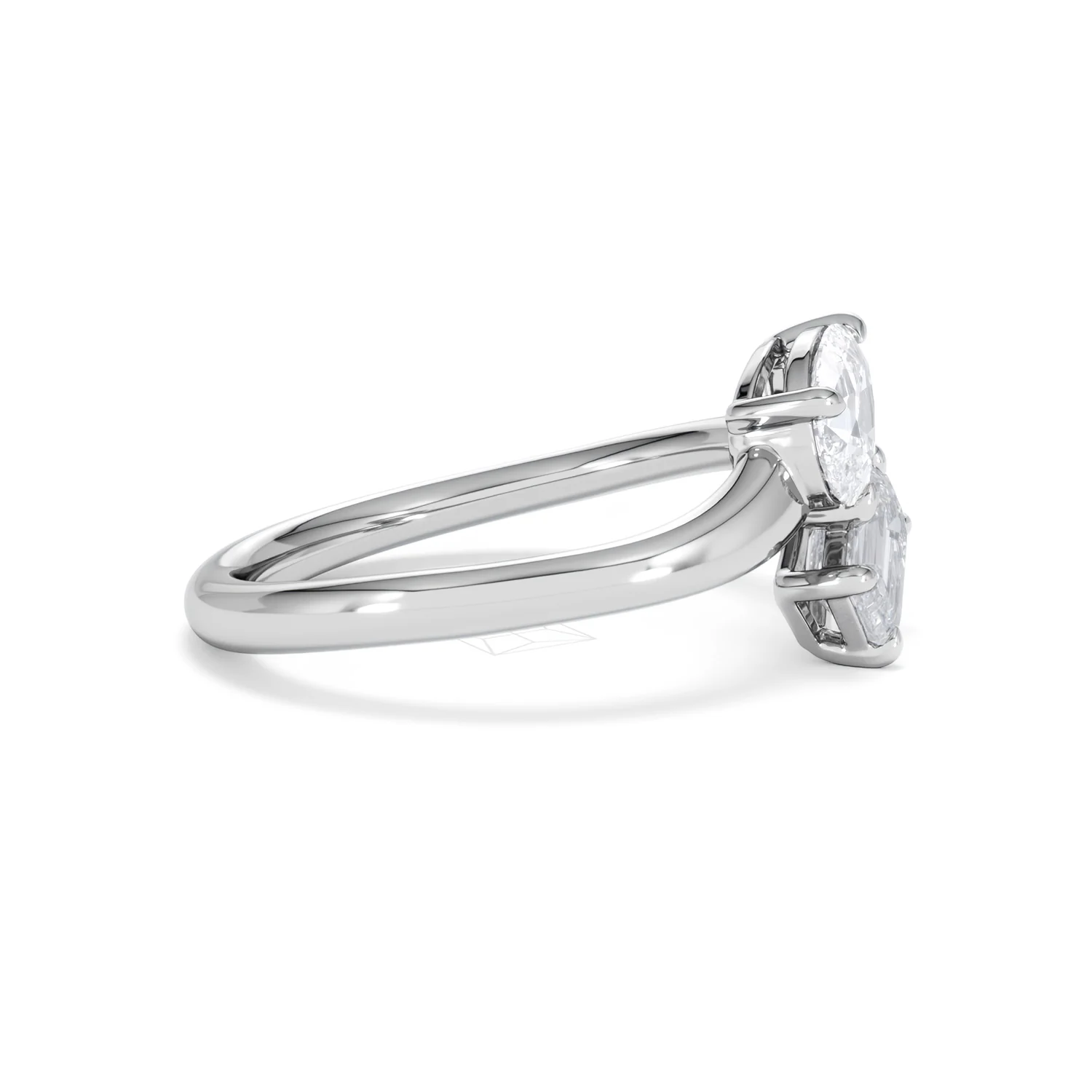 Toi et Moi Emerald and Pear Cut Lab Diamond Ring 1.00ct F/VS in 9K White Gold - Image 27