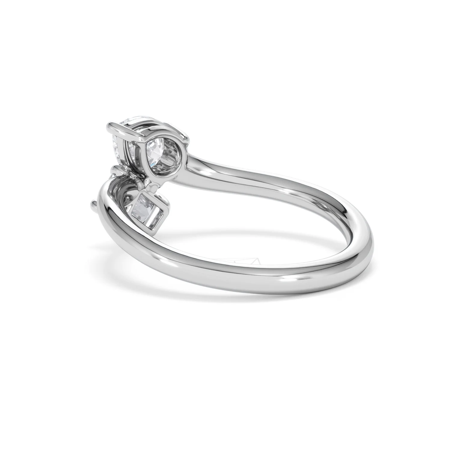 Toi et Moi Emerald and Pear Cut Lab Diamond Ring 1.00ct F/VS in 9K White Gold - Image 61