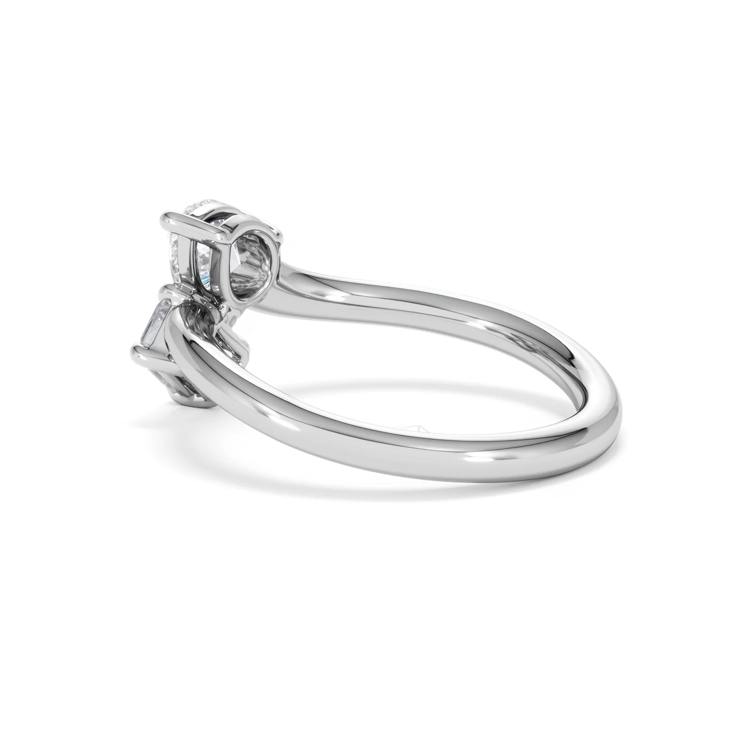 Toi et Moi Emerald and Pear Cut Lab Diamond Ring 1.00ct F/VS in 9K White Gold - Image 64
