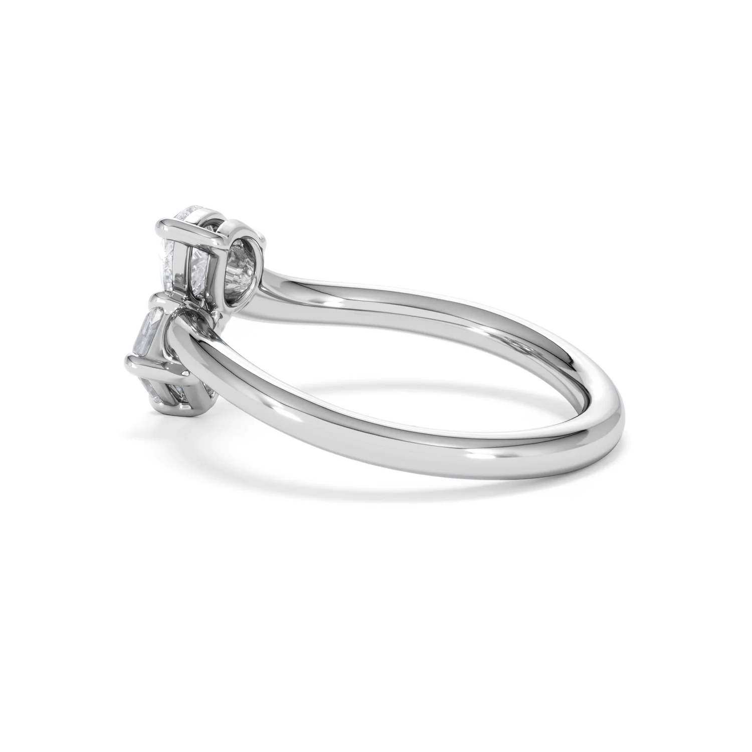 Toi et Moi Emerald and Pear Cut Lab Diamond Ring 1.00ct F/VS in 9K White Gold - Image 66