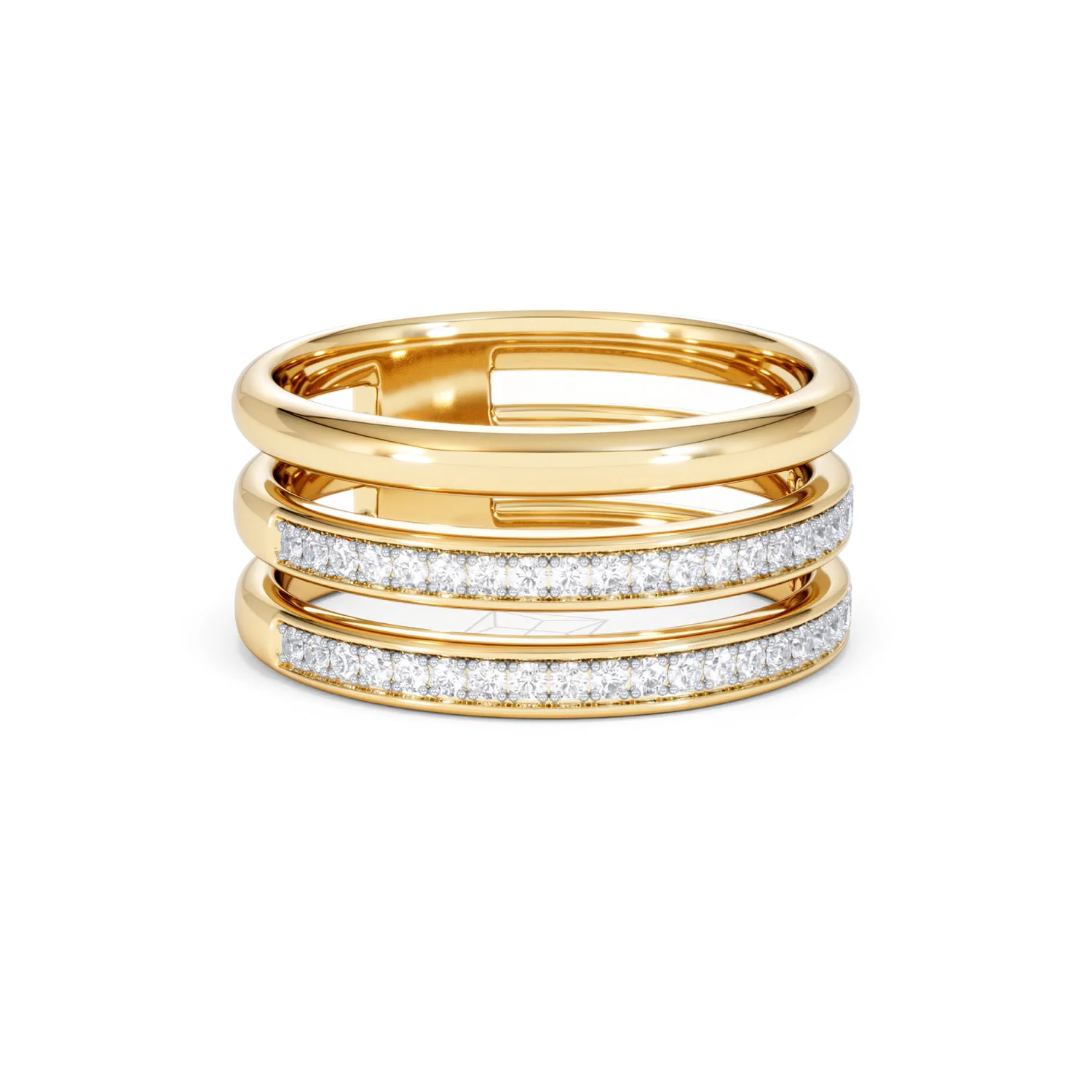 Trinity Curve 0.20ct Lab Diamond Stacking Ring in 18K Gold Vermeil - Image 15