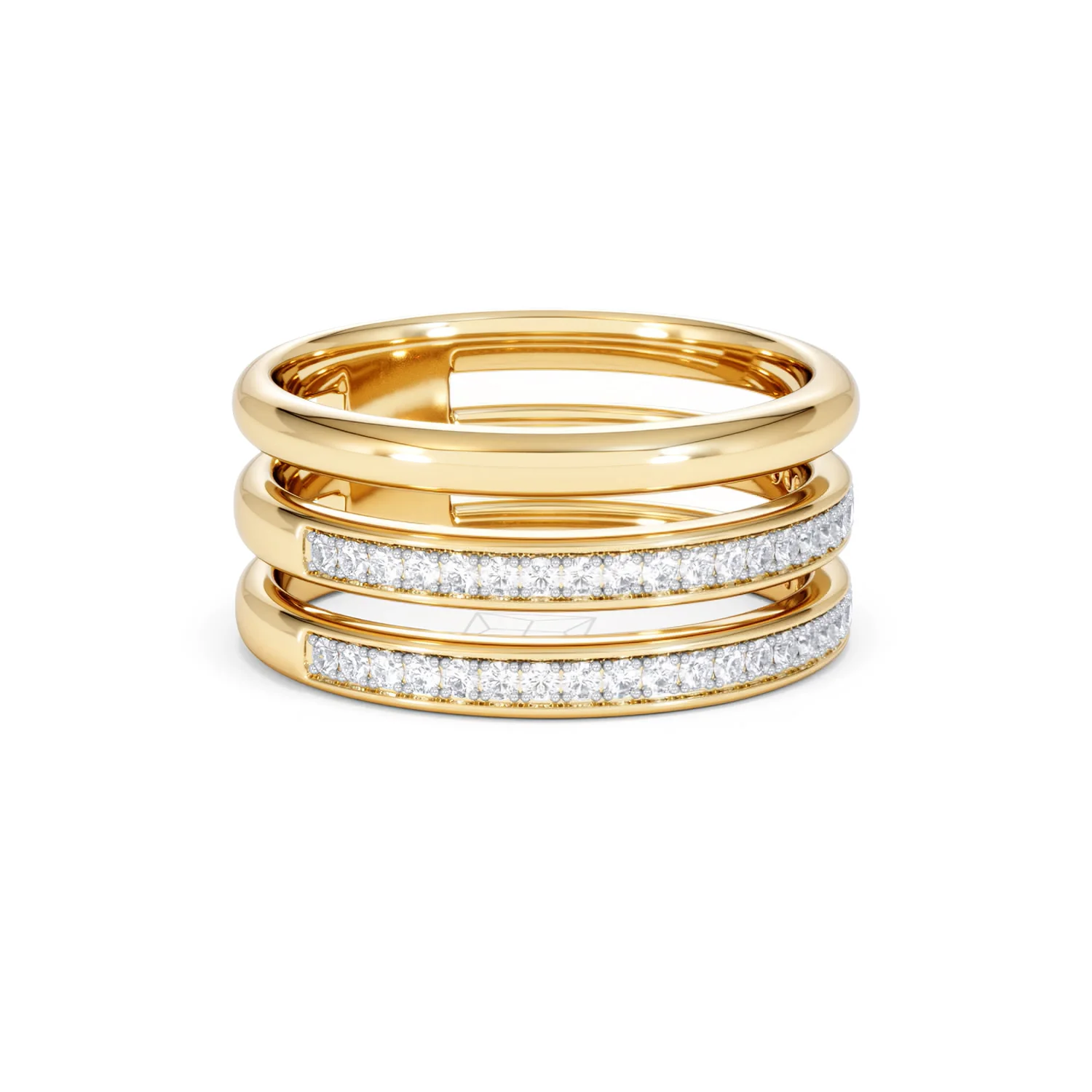Trinity Curve 0.20ct Lab Diamond Stacking Ring in 18K Gold Vermeil - Image 17