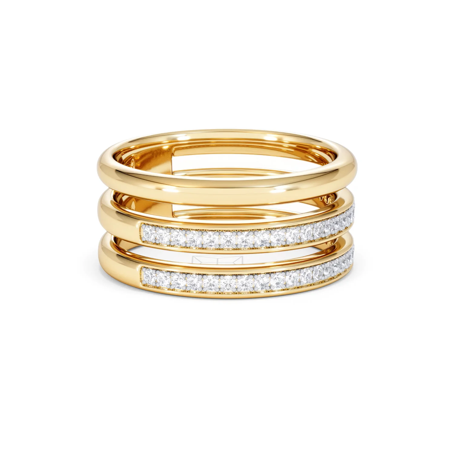 Trinity Curve 0.20ct Lab Diamond Stacking Ring in 18K Gold Vermeil - Image 19