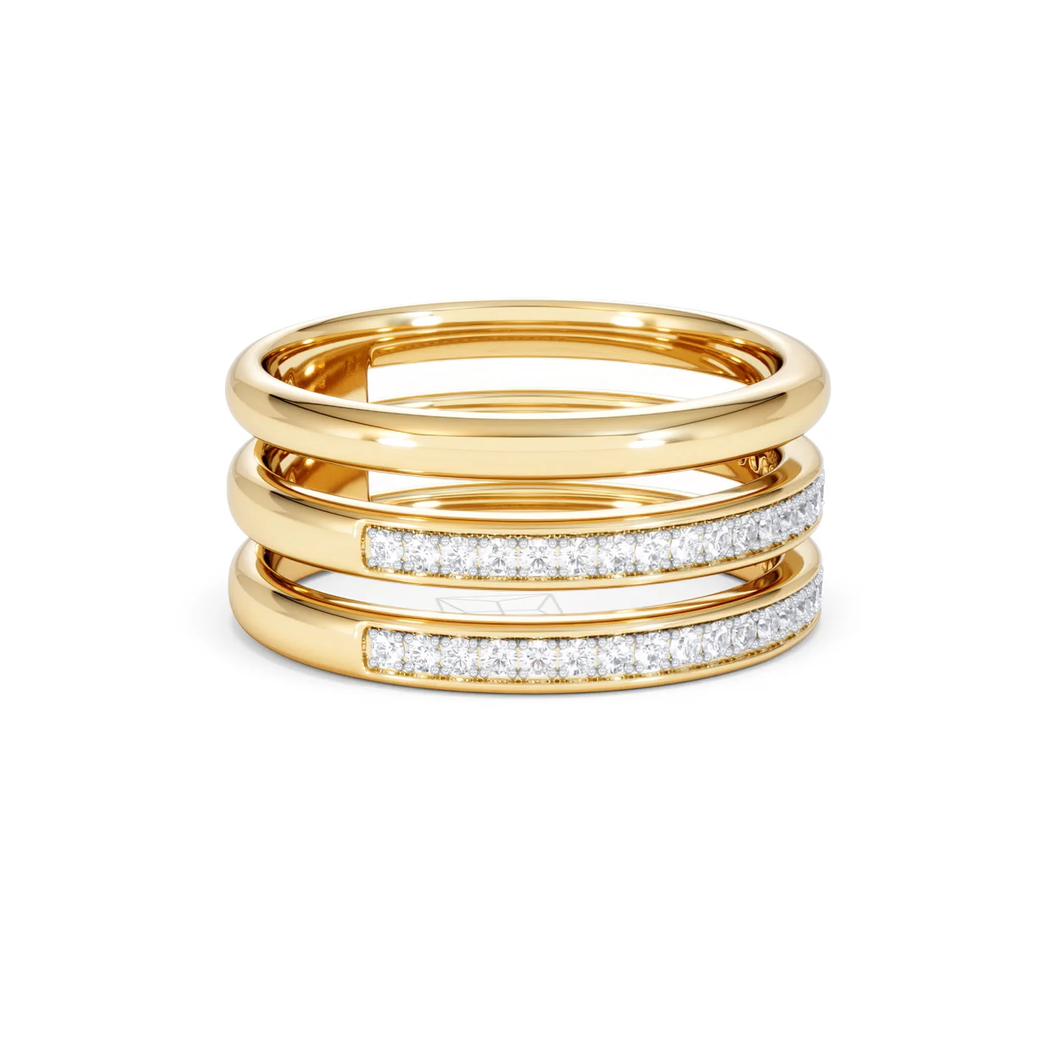 Trinity Curve 0.20ct Lab Diamond Stacking Ring in 18K Gold Vermeil - Image 21