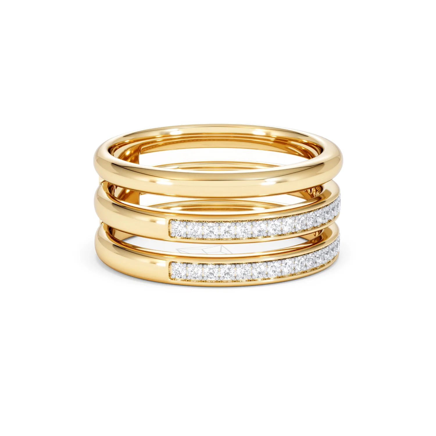 Trinity Curve 0.20ct Lab Diamond Stacking Ring in 18K Gold Vermeil - Image 23