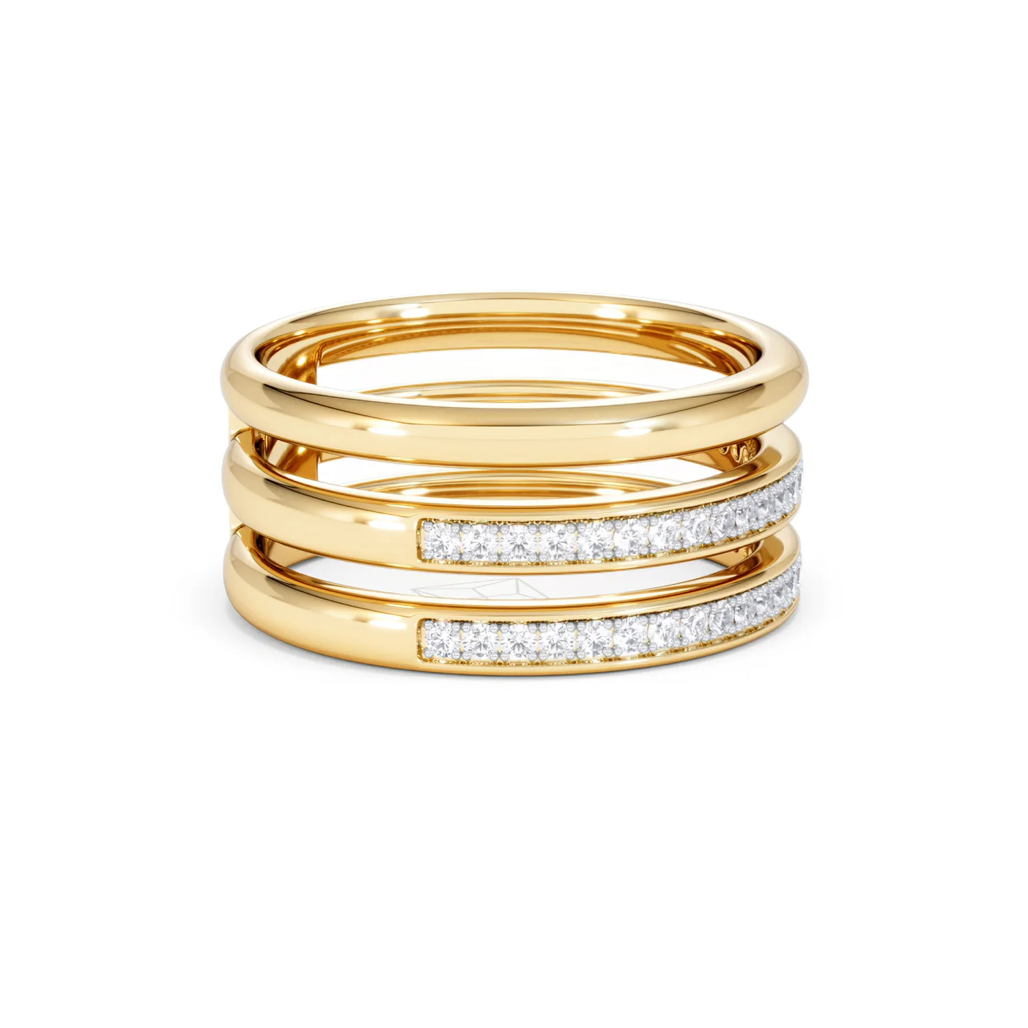 Trinity Curve 0.20ct Lab Diamond Stacking Ring in 18K Gold Vermeil - Image 24