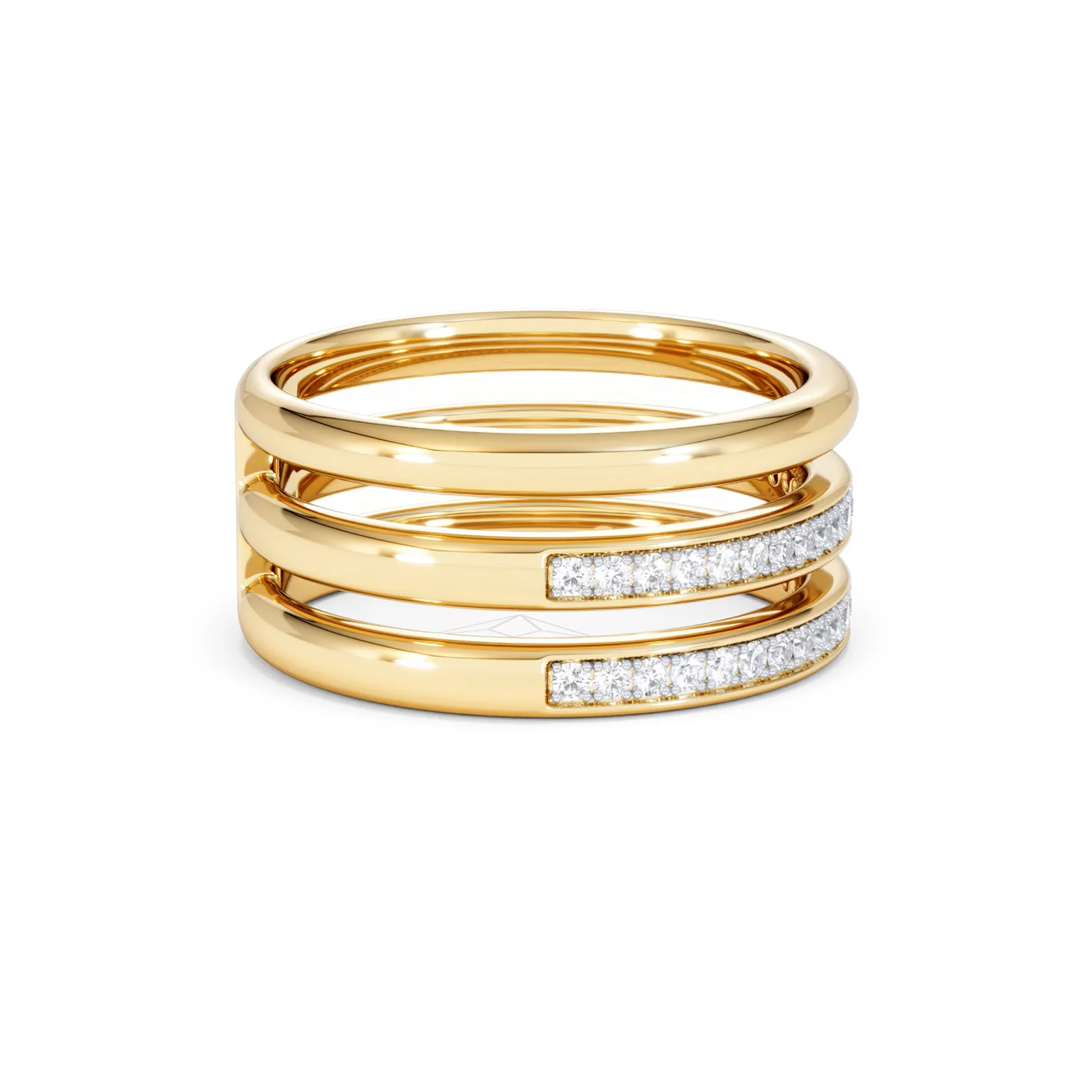 Trinity Curve 0.20ct Lab Diamond Stacking Ring in 18K Gold Vermeil - Image 28