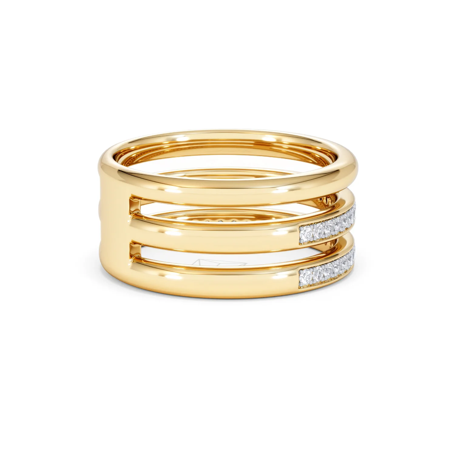 Trinity Curve 0.20ct Lab Diamond Stacking Ring in 18K Gold Vermeil - Image 35