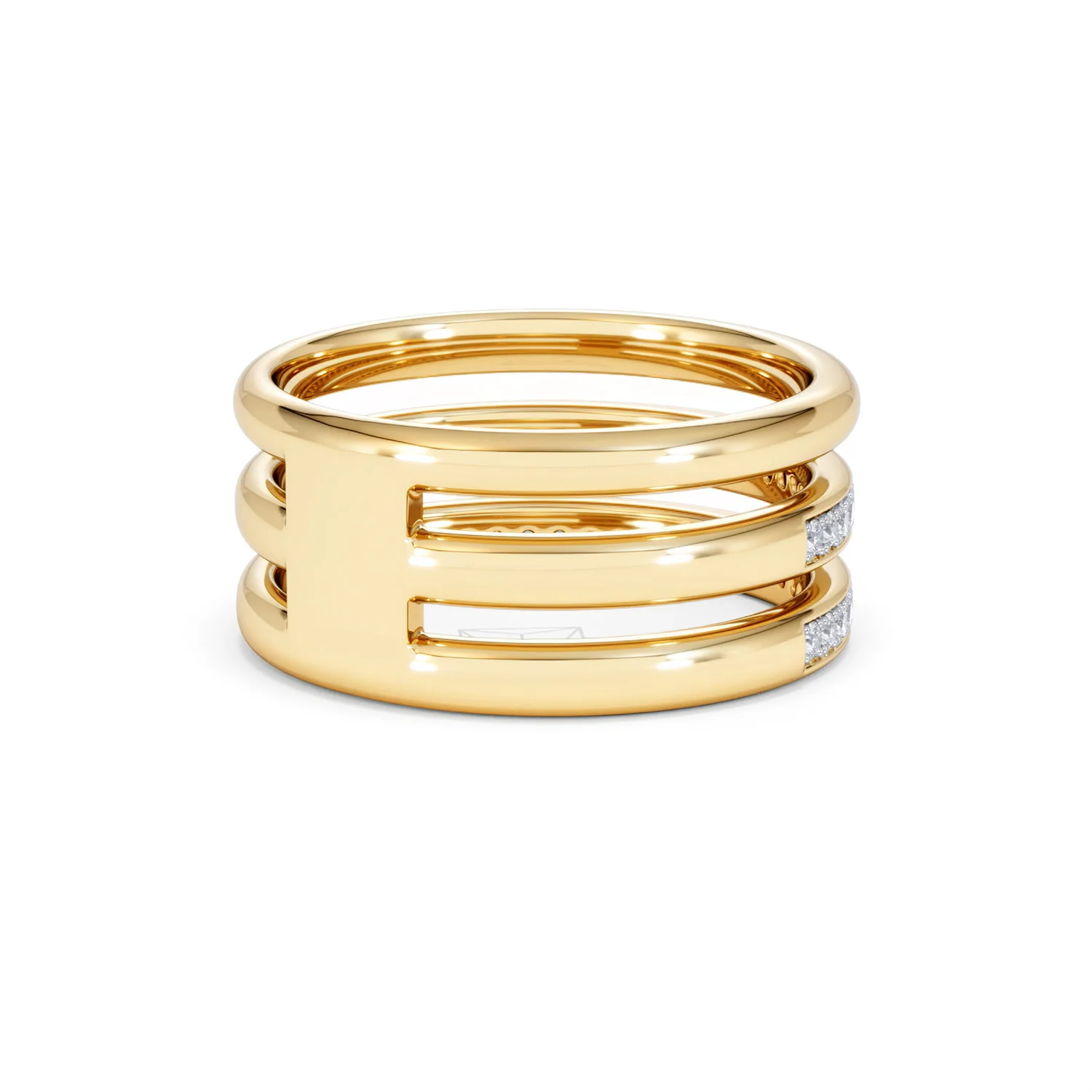 Trinity Curve 0.20ct Lab Diamond Stacking Ring in 18K Gold Vermeil - Image 40