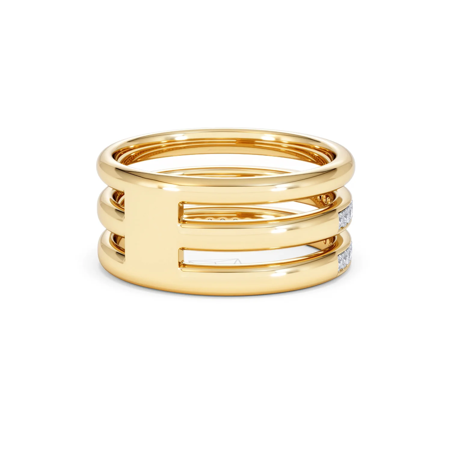 Trinity Curve 0.20ct Lab Diamond Stacking Ring in 18K Gold Vermeil - Image 41