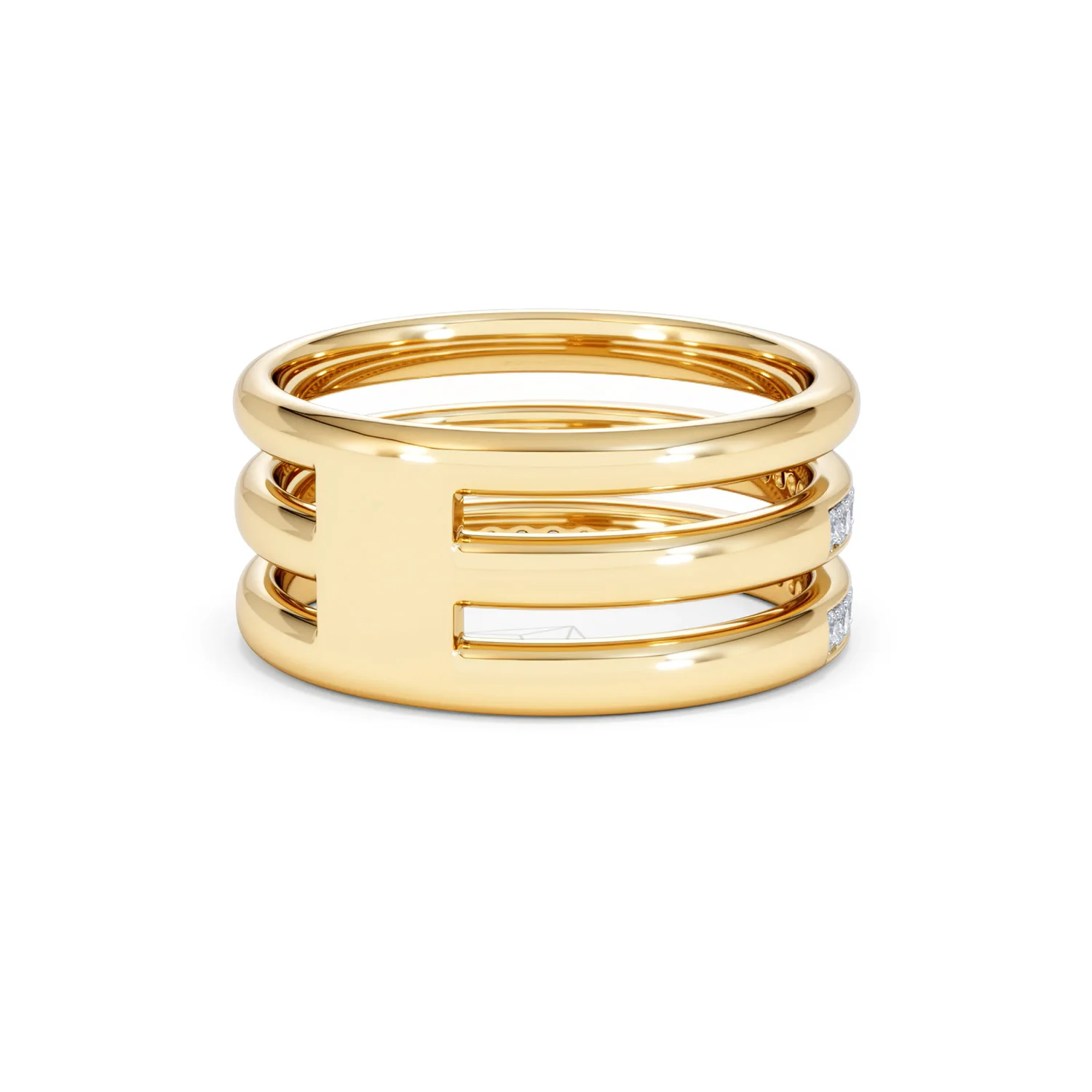 Trinity Curve 0.20ct Lab Diamond Stacking Ring in 18K Gold Vermeil - Image 42