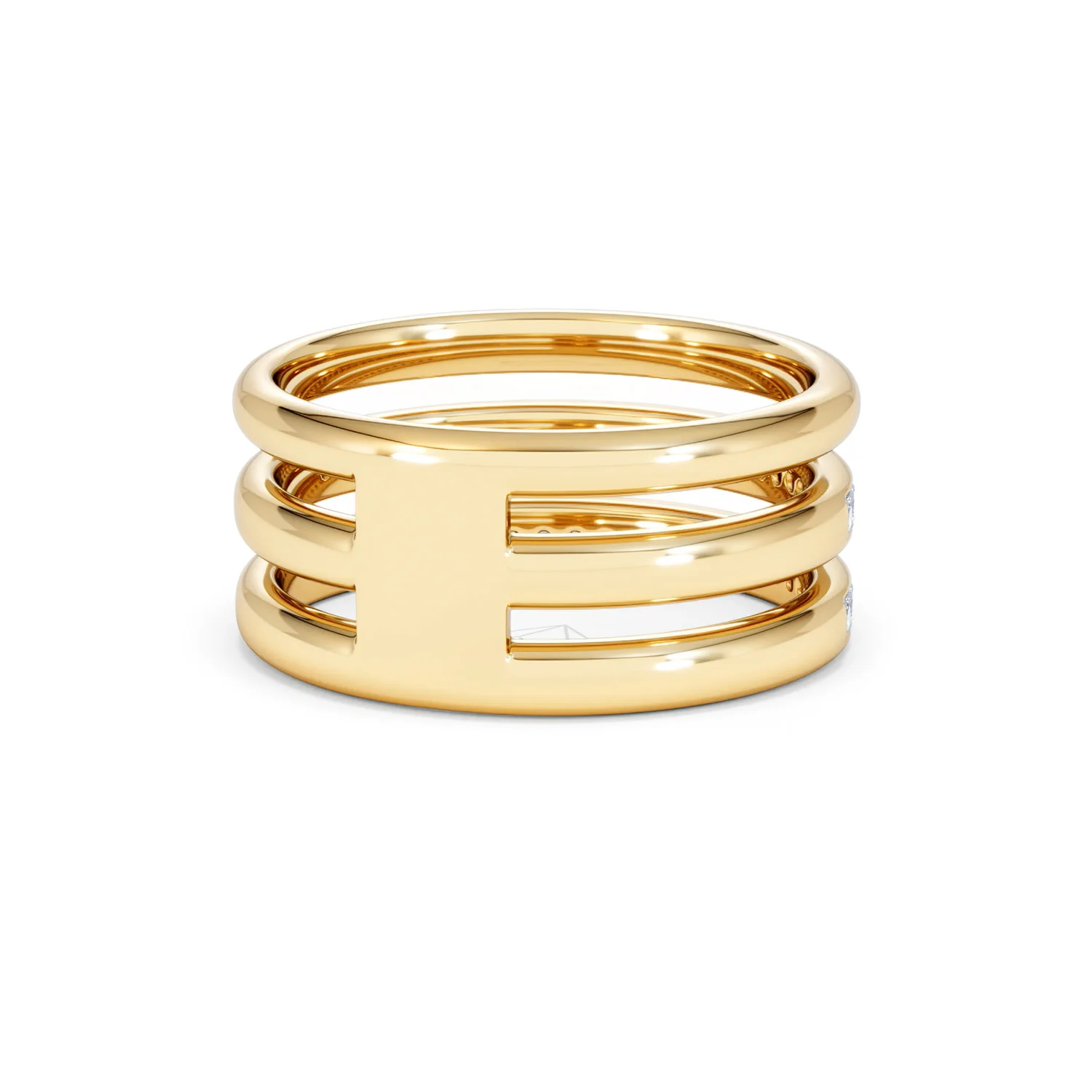 Trinity Curve 0.20ct Lab Diamond Stacking Ring in 18K Gold Vermeil - Image 44