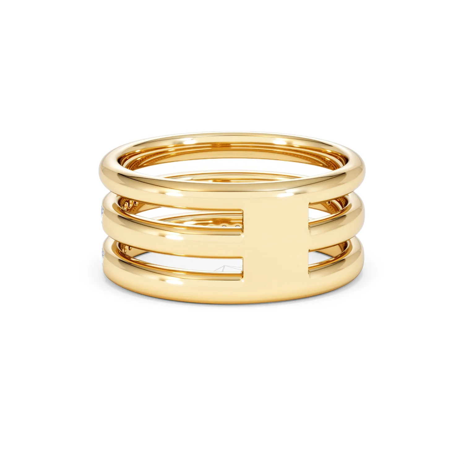 Trinity Curve 0.20ct Lab Diamond Stacking Ring in 18K Gold Vermeil - Image 53