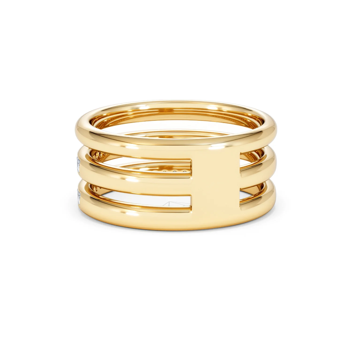 Trinity Curve 0.20ct Lab Diamond Stacking Ring in 18K Gold Vermeil - Image 54