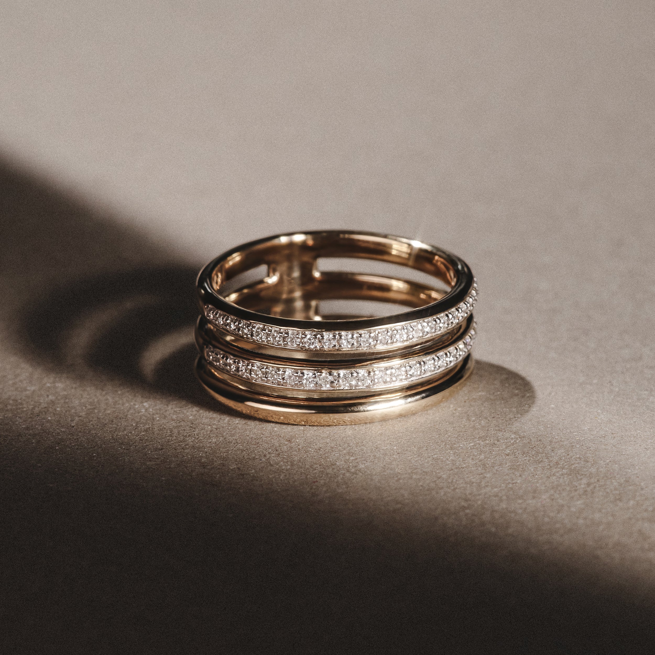 Trinity Curve 0.20ct Lab Diamond Stacking Ring in 18K Gold Vermeil - Image 6