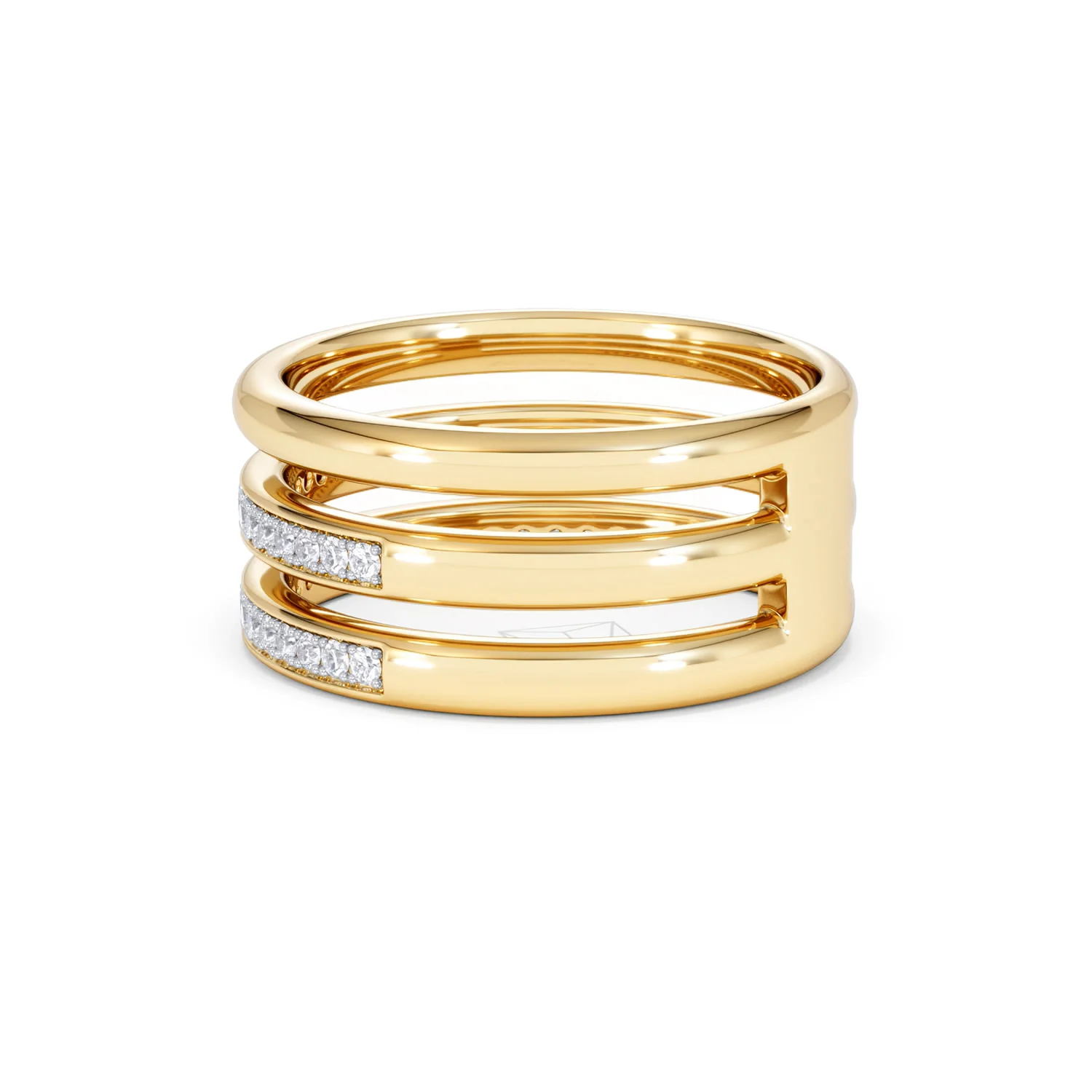 Trinity Curve 0.20ct Lab Diamond Stacking Ring in 18K Gold Vermeil - Image 63