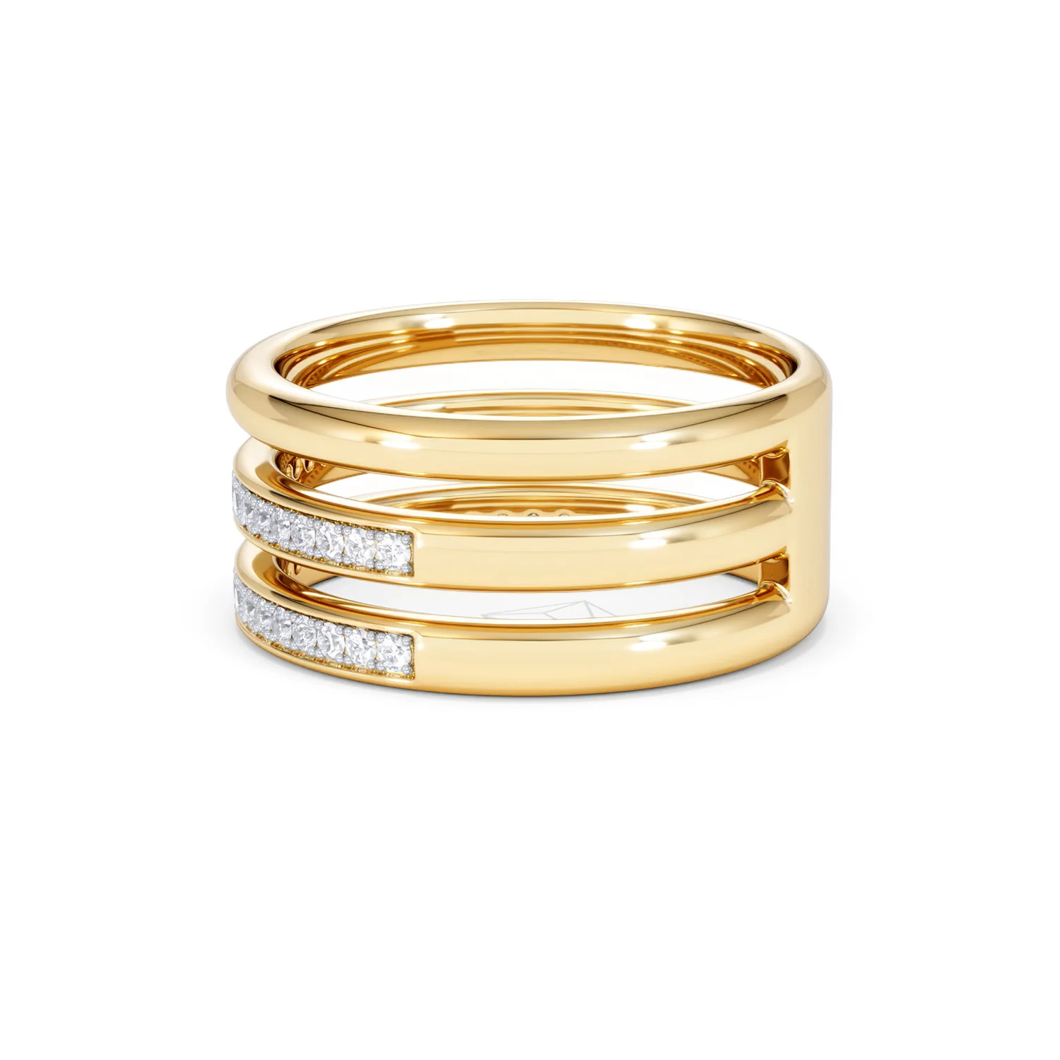 Trinity Curve 0.20ct Lab Diamond Stacking Ring in 18K Gold Vermeil - Image 65