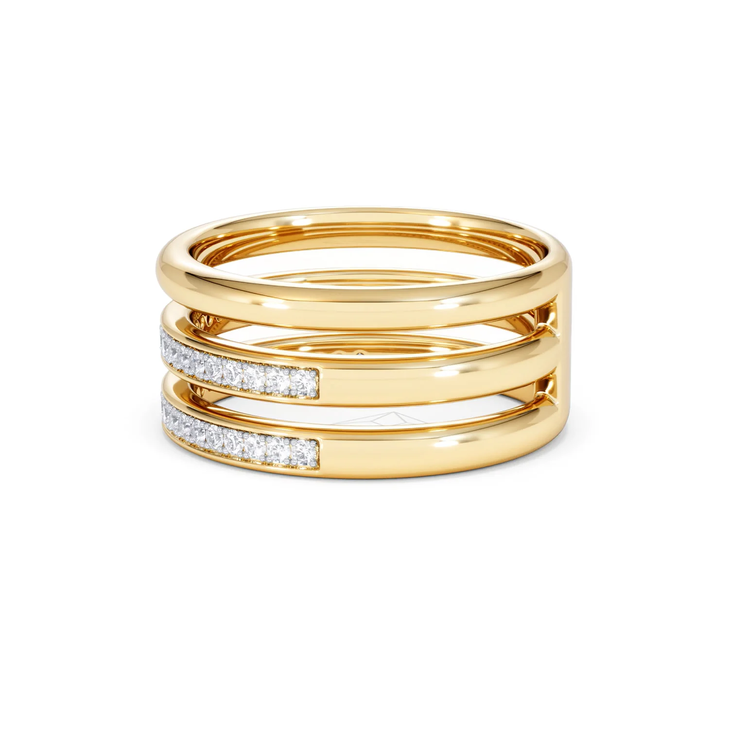 Trinity Curve 0.20ct Lab Diamond Stacking Ring in 18K Gold Vermeil - Image 67