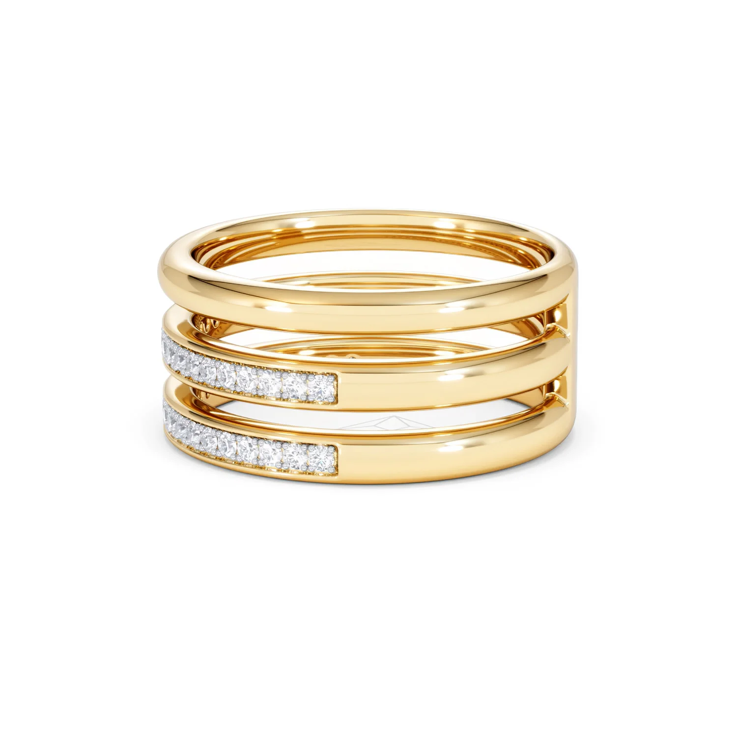 Trinity Curve 0.20ct Lab Diamond Stacking Ring in 18K Gold Vermeil - Image 68