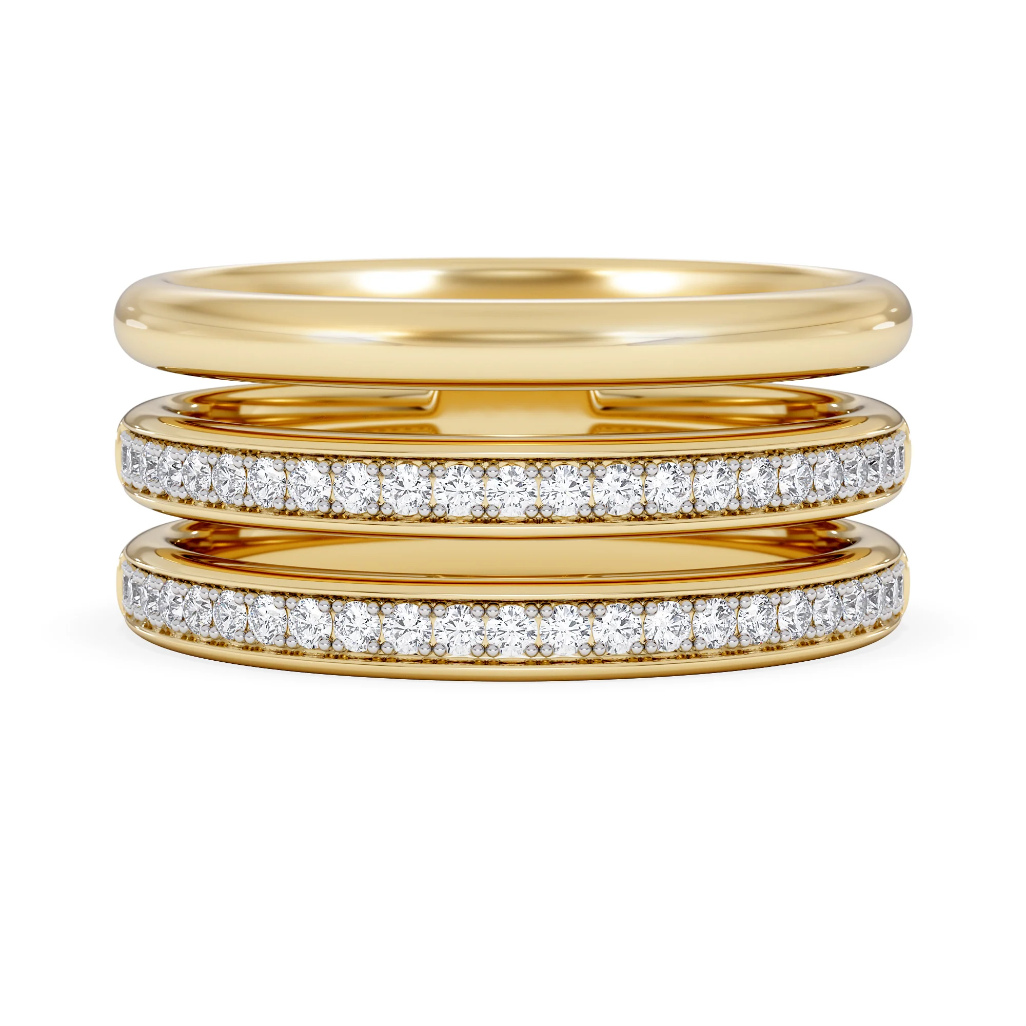Trinity Curve 0.20ct Lab Diamond Stacking Ring in 18K Gold Vermeil - Image 7