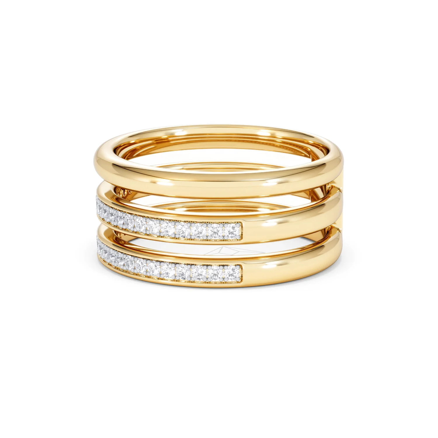 Trinity Curve 0.20ct Lab Diamond Stacking Ring in 18K Gold Vermeil - Image 72