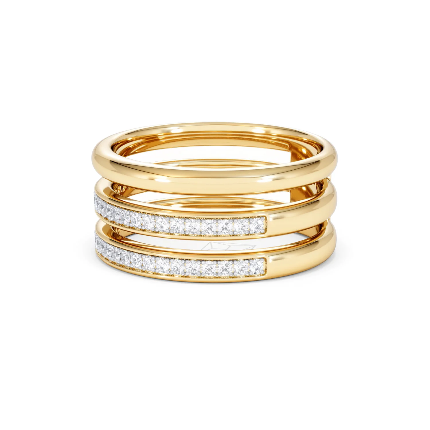 Trinity Curve 0.20ct Lab Diamond Stacking Ring in 18K Gold Vermeil - Image 75