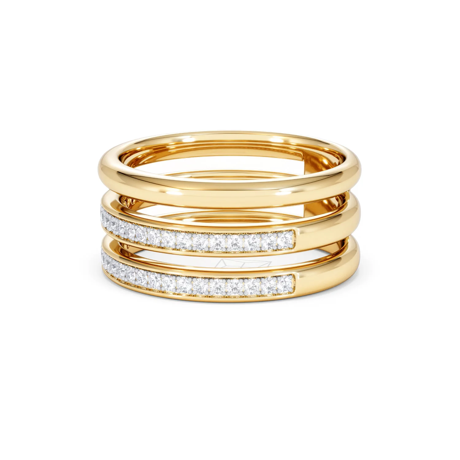 Trinity Curve 0.20ct Lab Diamond Stacking Ring in 18K Gold Vermeil - Image 76