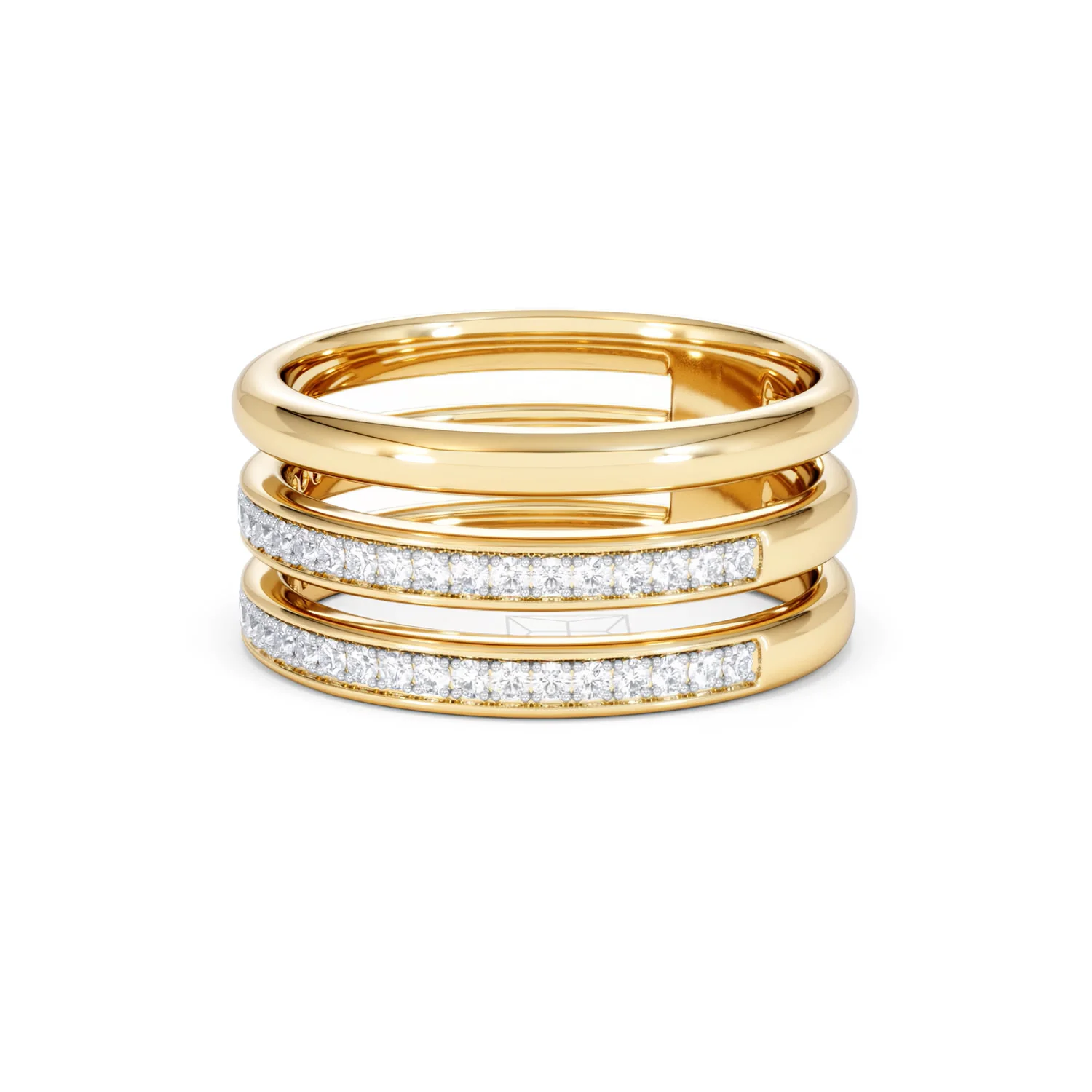 Trinity Curve 0.20ct Lab Diamond Stacking Ring in 18K Gold Vermeil - Image 79
