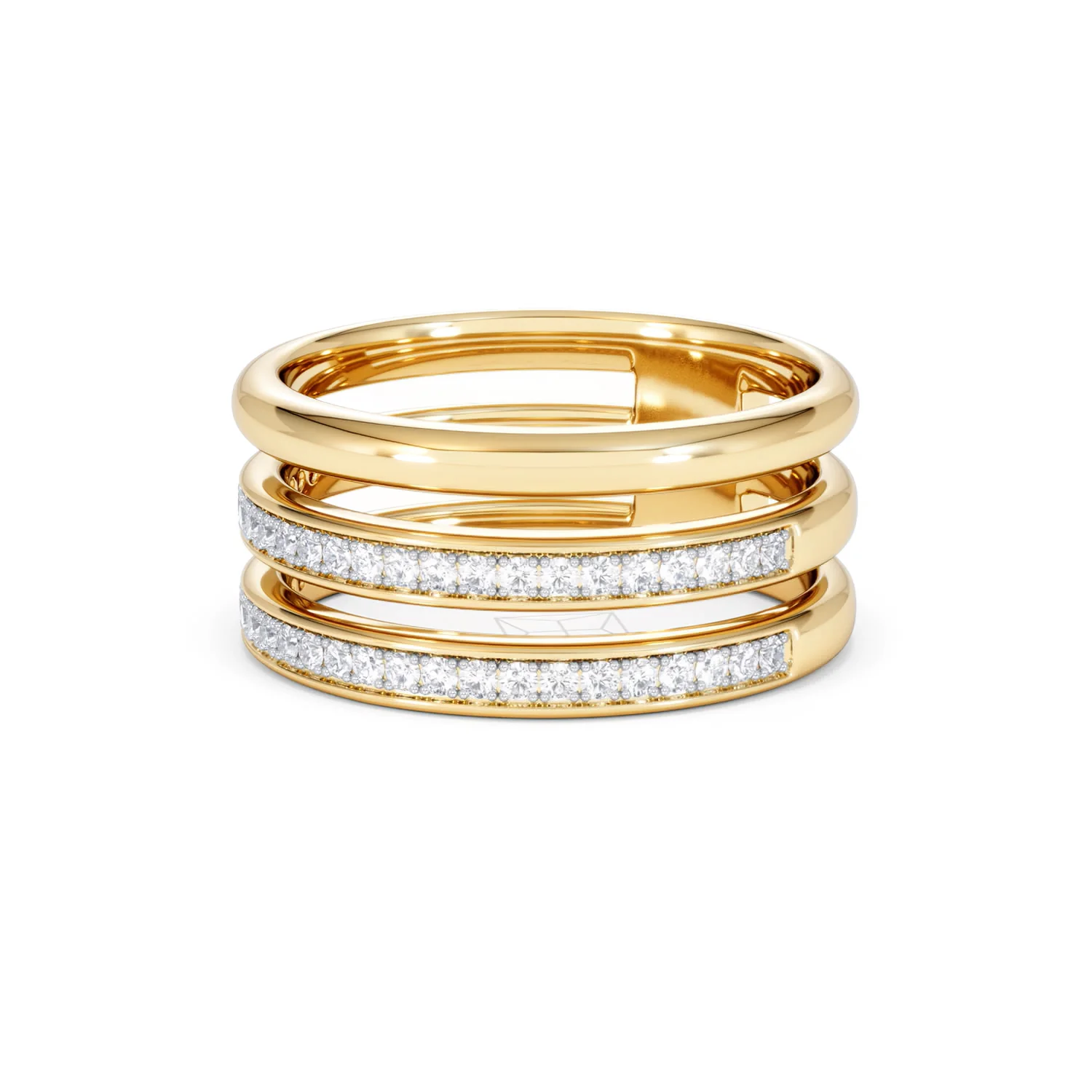Trinity Curve 0.20ct Lab Diamond Stacking Ring in 18K Gold Vermeil - Image 81