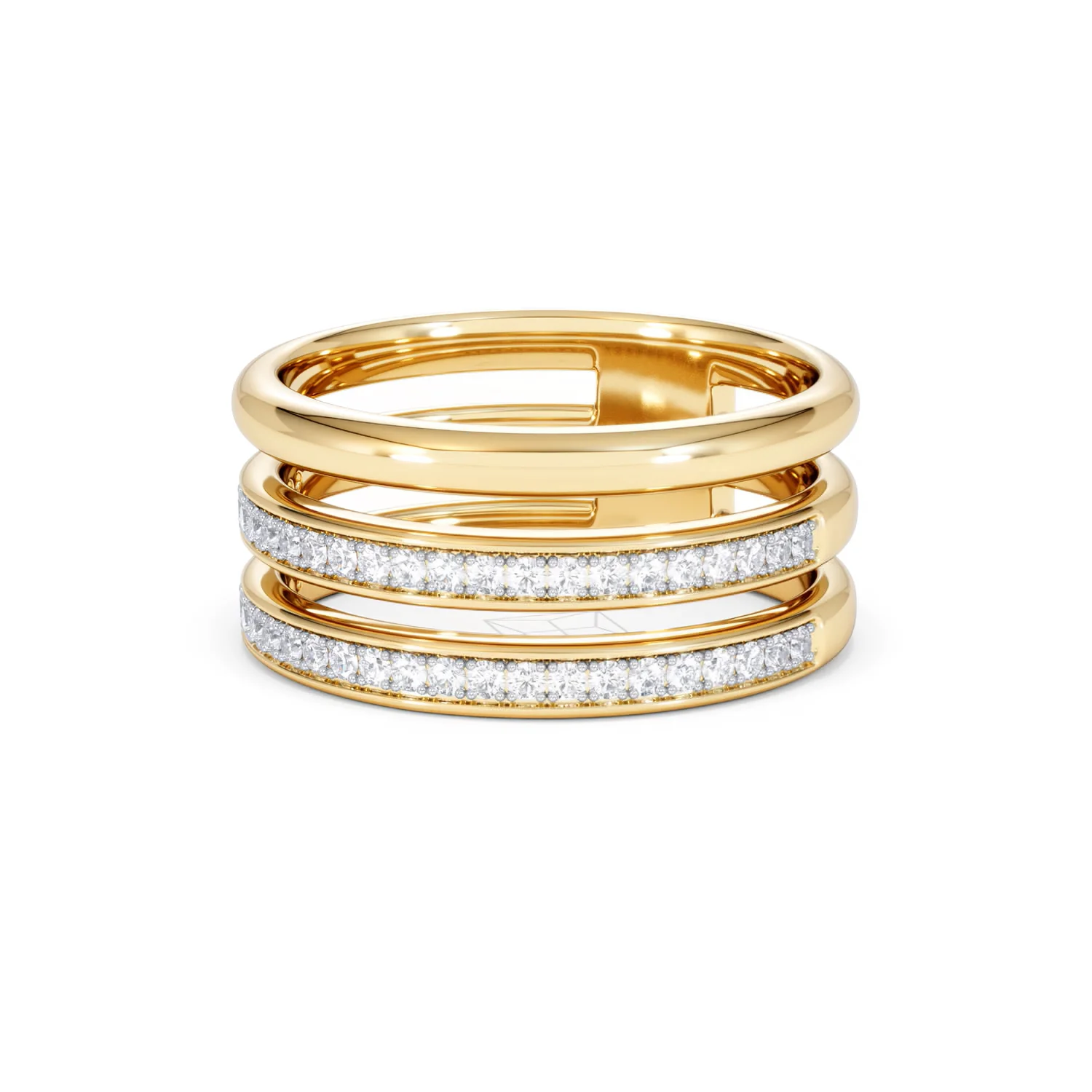 Trinity Curve 0.20ct Lab Diamond Stacking Ring in 18K Gold Vermeil - Image 83