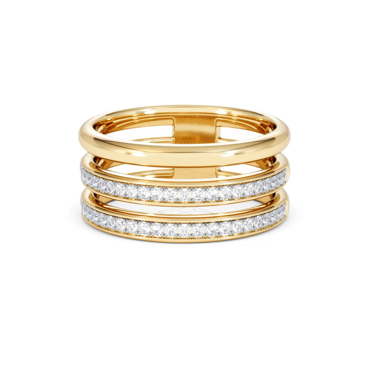 Trinity Curve 0.20ct Lab Diamond Stacking Ring in 18K Gold Vermeil - Image 87
