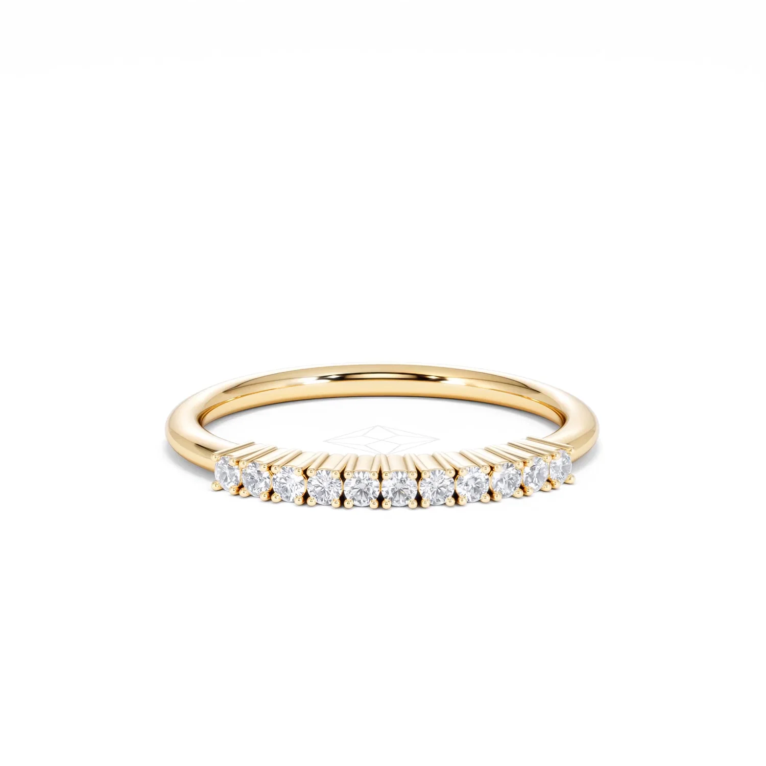 Twilight Lab Diamond 0.15ct H/SI Half Eternity Ring in 18K Gold Vermeil - Image 10