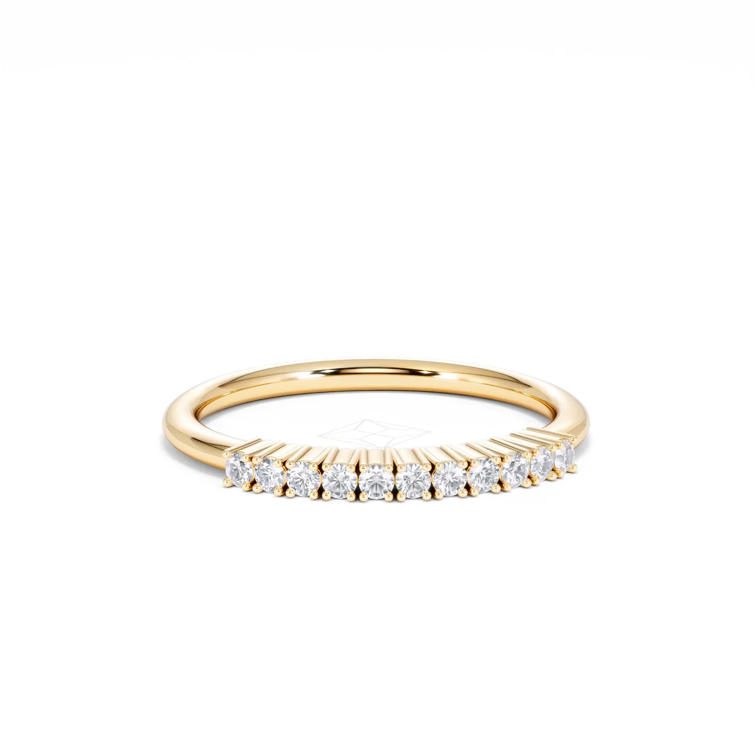 Twilight Lab Diamond 0.15ct H/SI Half Eternity Ring in 18K Gold Vermeil - Image 11